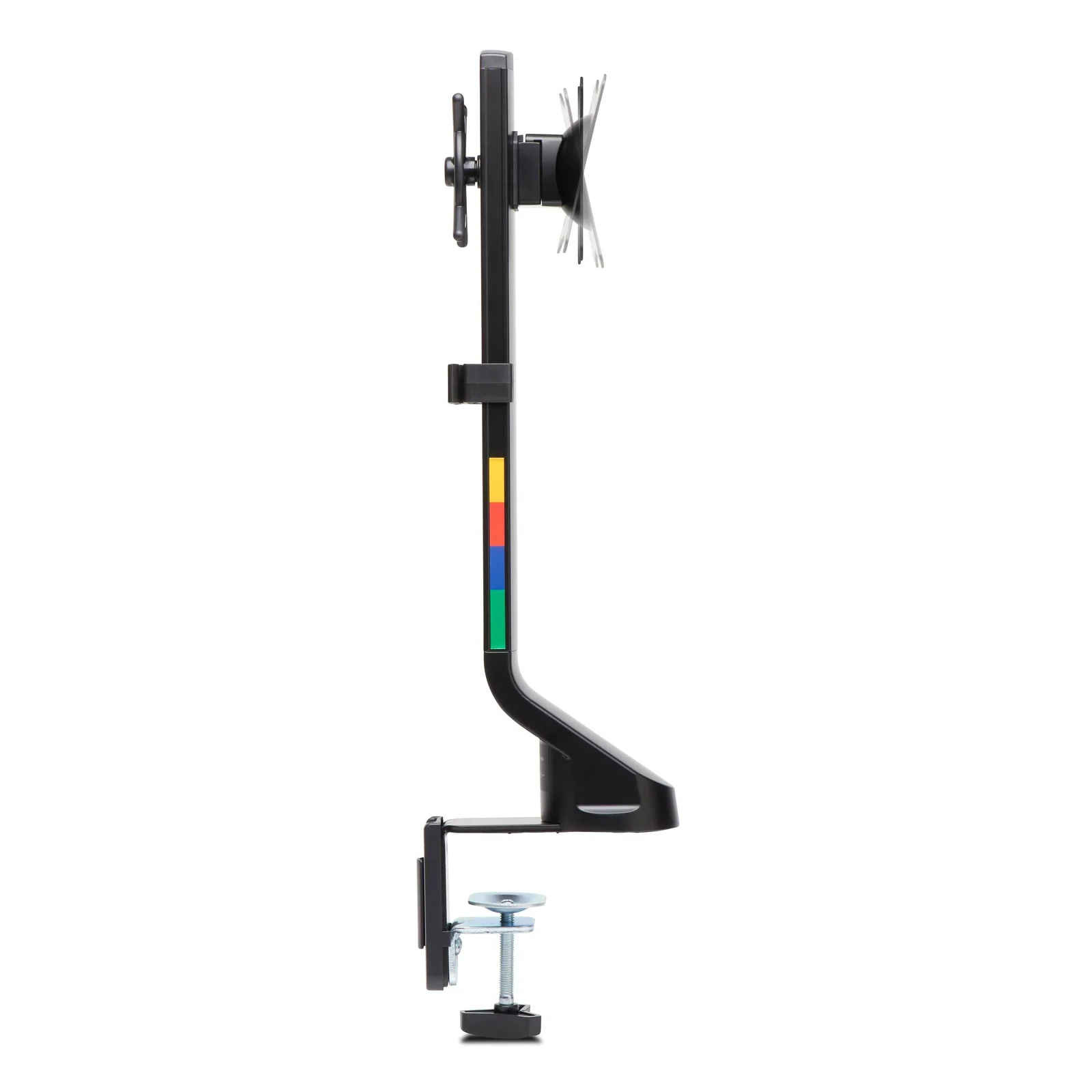Vue de face du bras SmartFit K55512WW, éclairage RGB bleu, rouge et vert sur colonne noire