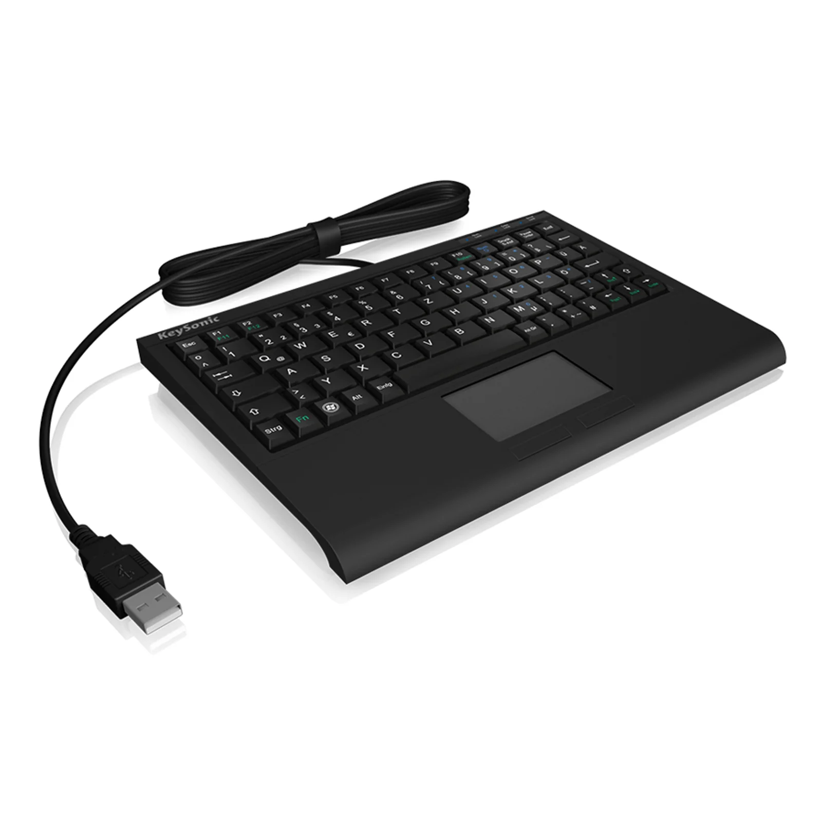 KeySonic ACK-3410 (DE) clavier Bureau USB QWERTZ Allemand Noir