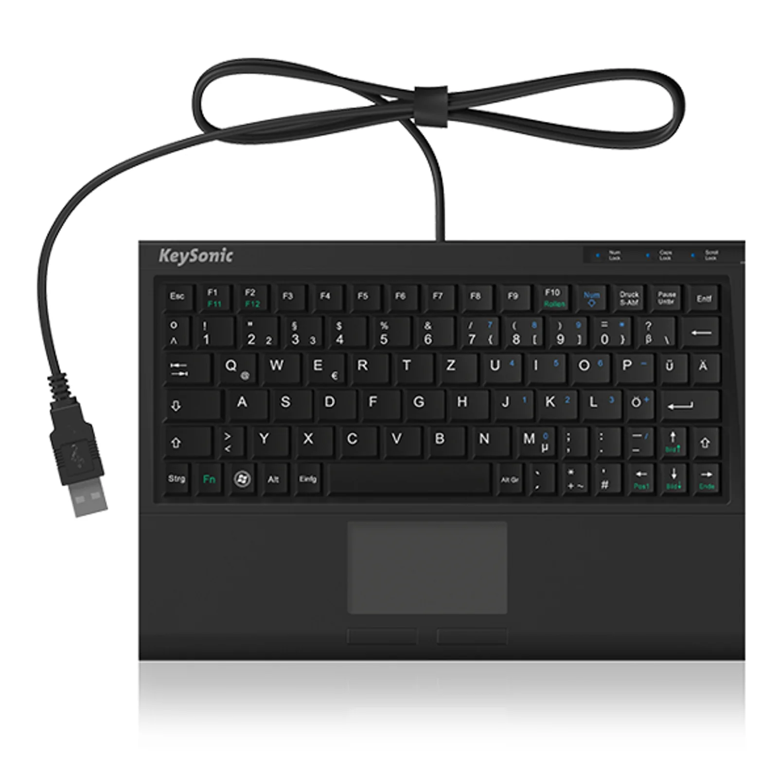 KeySonic ACK-3410 (US) clavier Bureau USB Anglais américain Noir