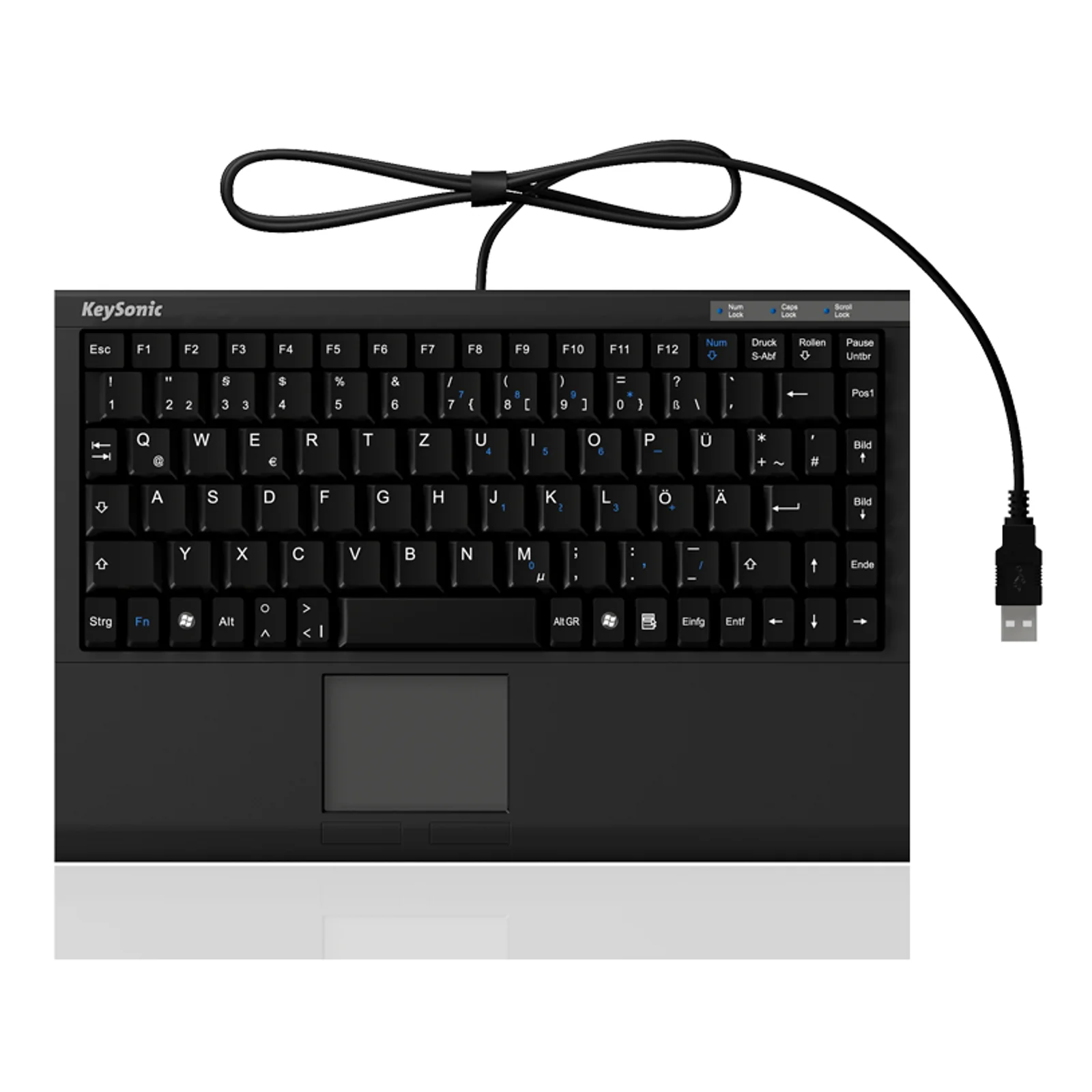 KeySonic ACK-540U+ (US) clavier Bureau USB QWERTY Anglais américain Noir