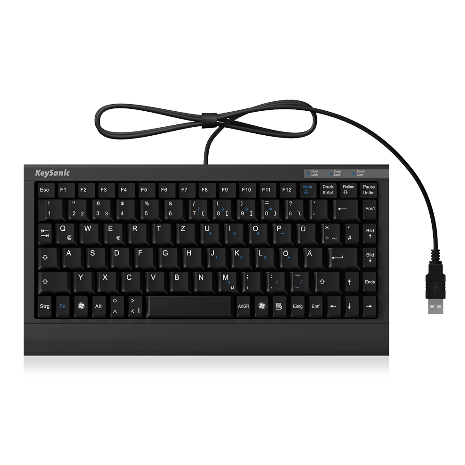 KeySonic ACK-595C+ (DE) clavier Bureau USB QWERTZ Allemand Noir