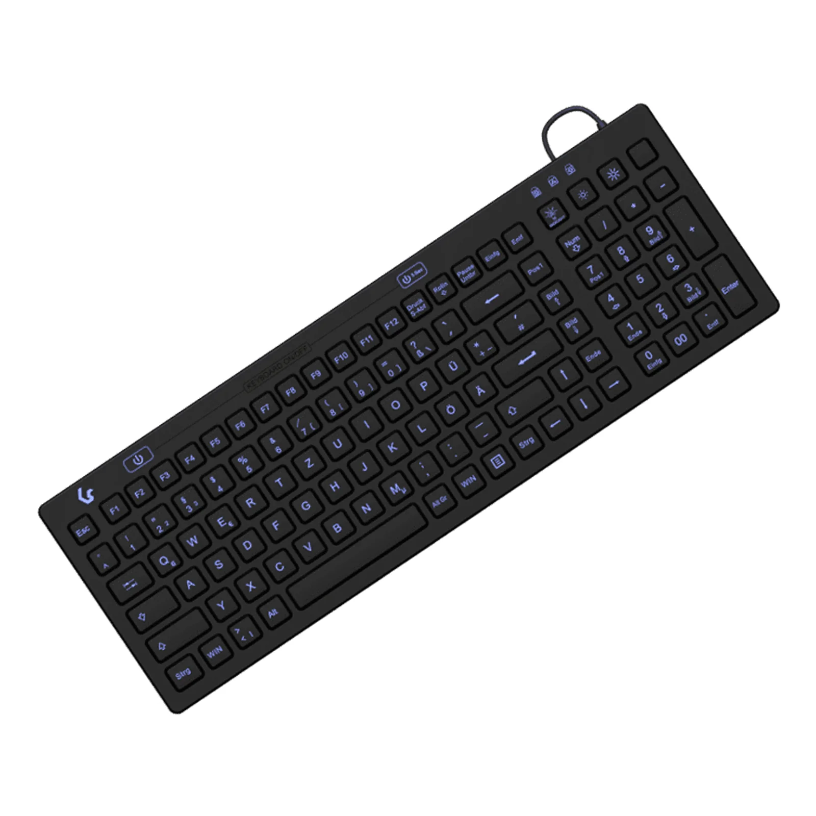 KSK-6031INEL-B (DE) clavier Industriel USB QWERTZ Allemand Noir