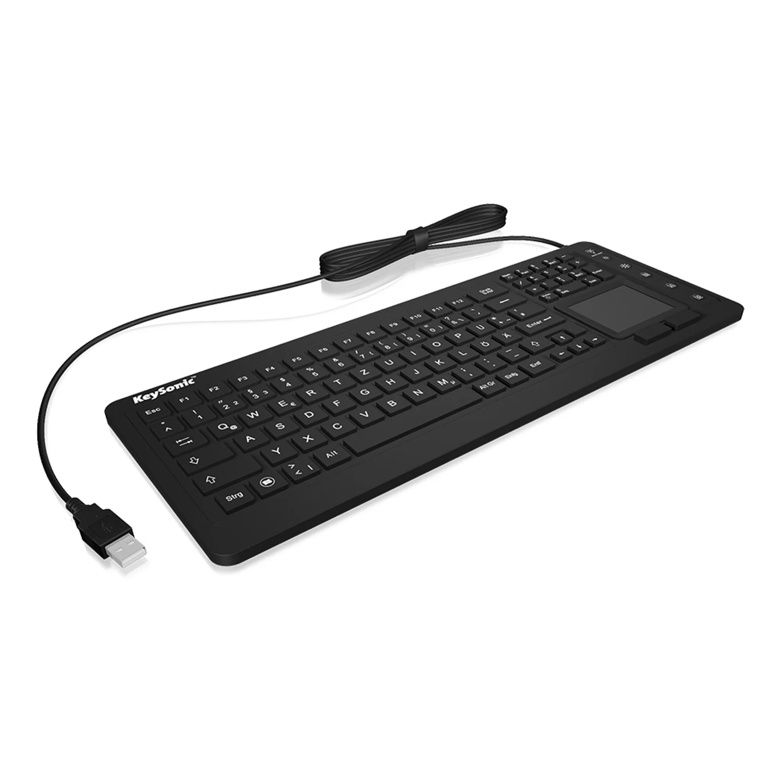 KeySonic KSK-6231 INEL (UK) clavier Industriel USB QWERTY Anglais britannique Noir