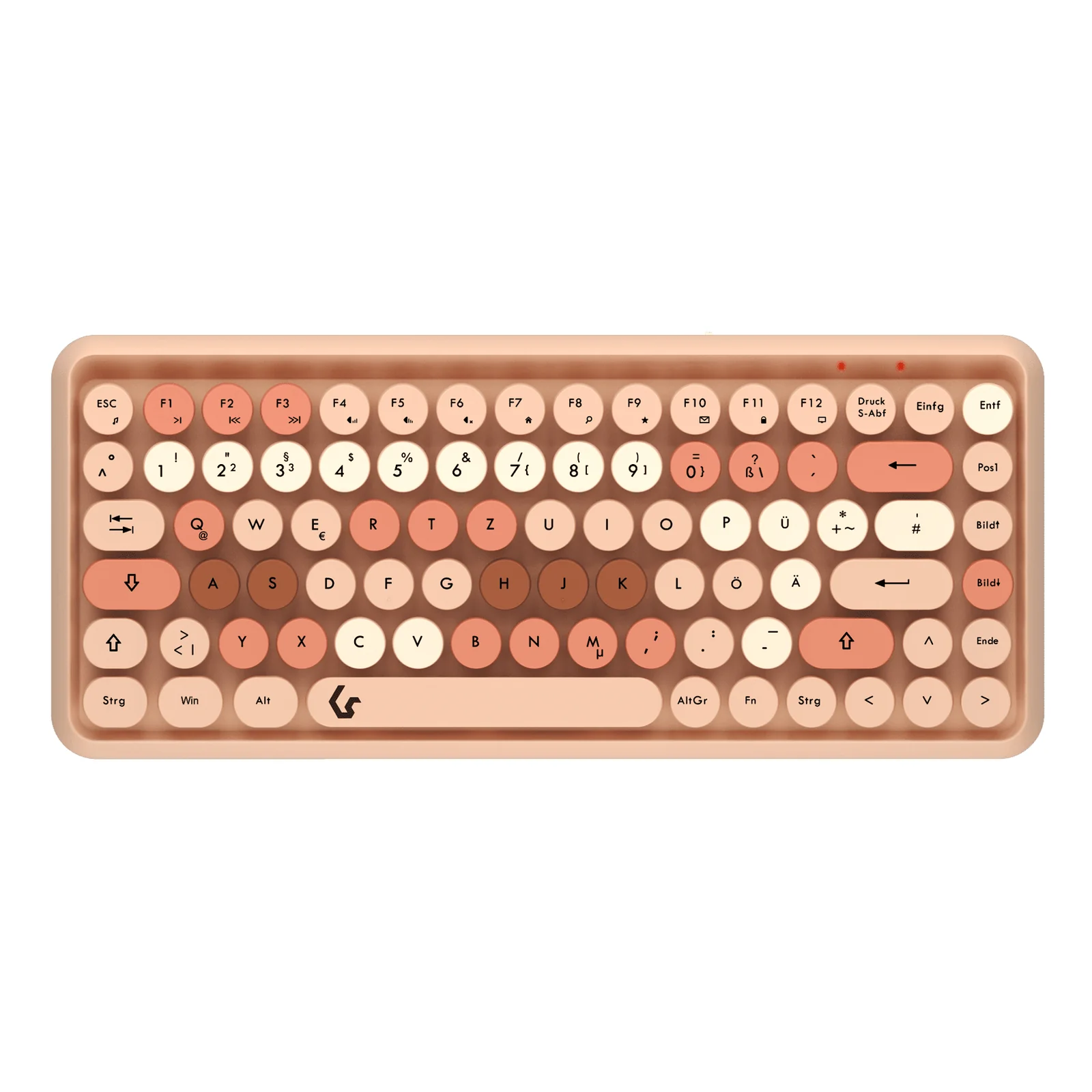 KeySonic KSKM-5200M-RF (DE) clavier Souris incluse Bureau RF sans fil QWERTZ Allemand Beige, Marron, Rose