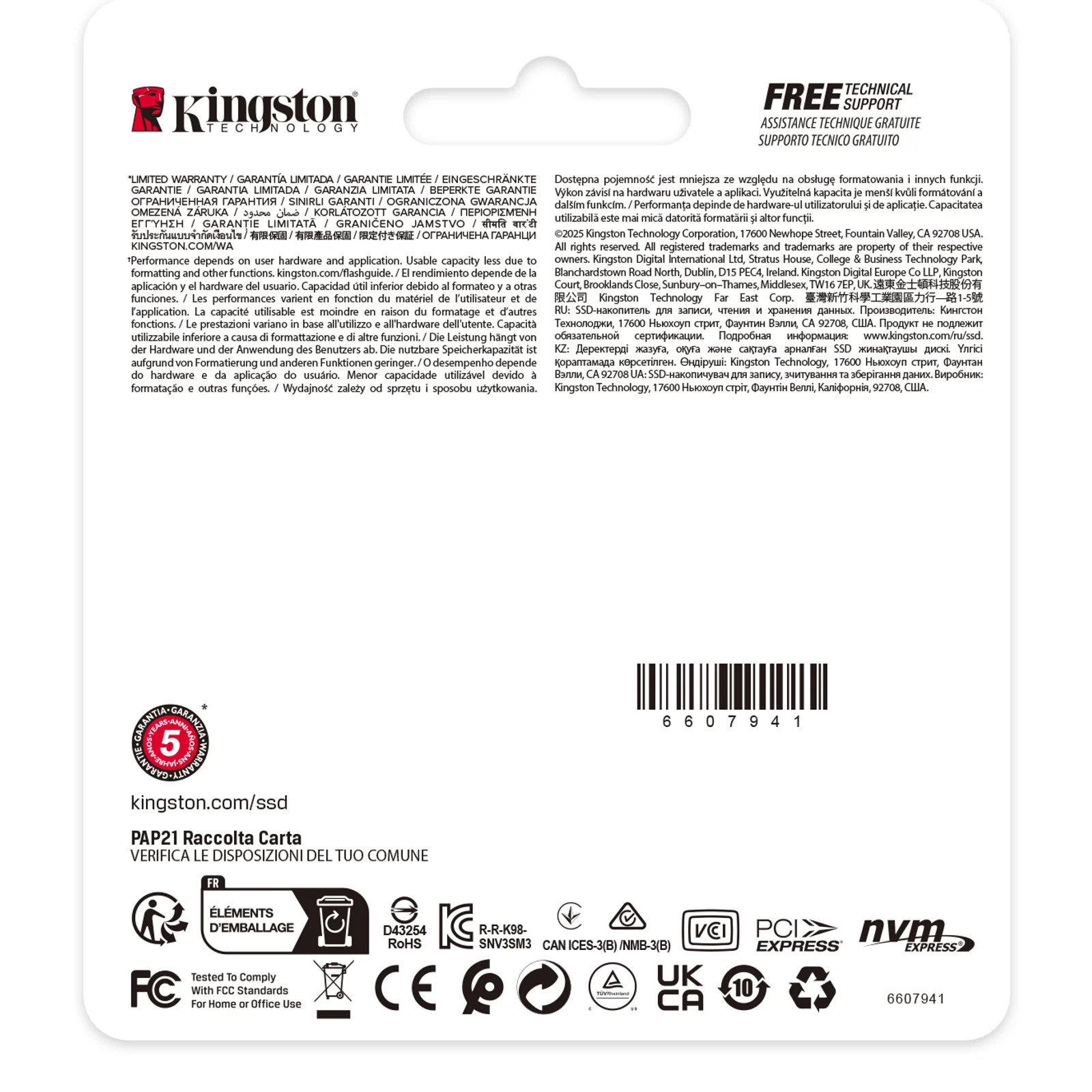 Kingston Technology 1000G NV3 M.2 2230 NVMe SSD