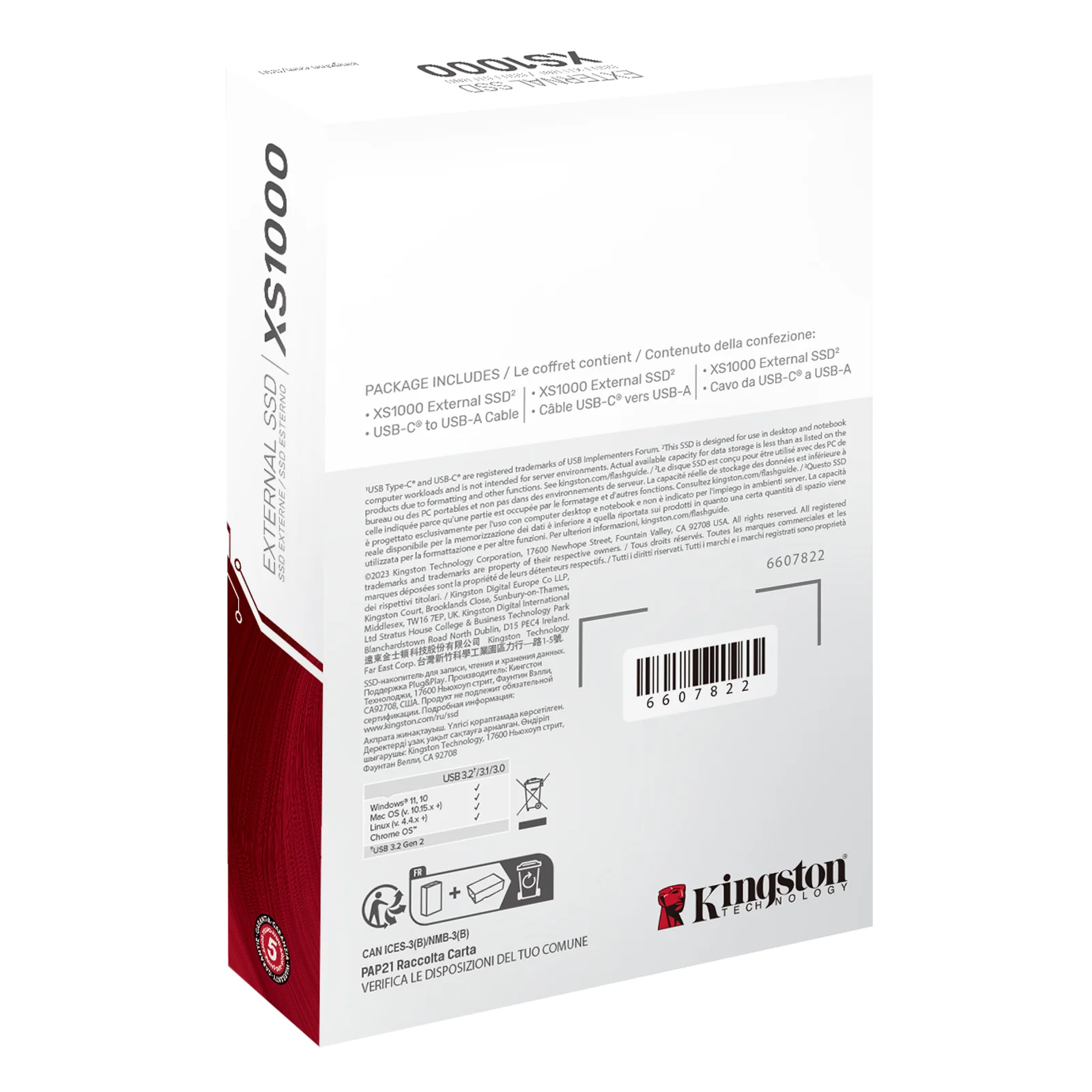 Kingston Technology 1TB XS1000 External USB 3.2 Gen 2 Portable Solid State Drive