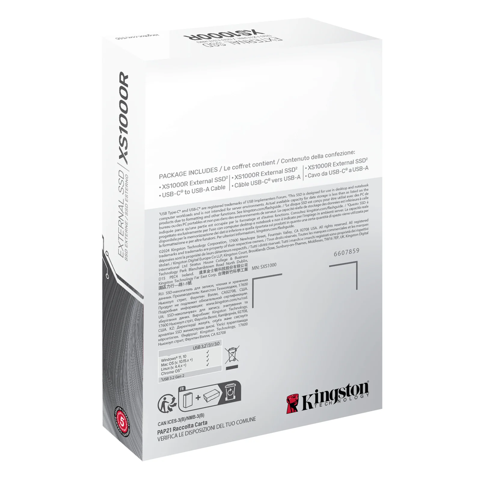 Kingston Technology 1To SSD externe XS1000 USB 3.2 Gen 2, Rouge