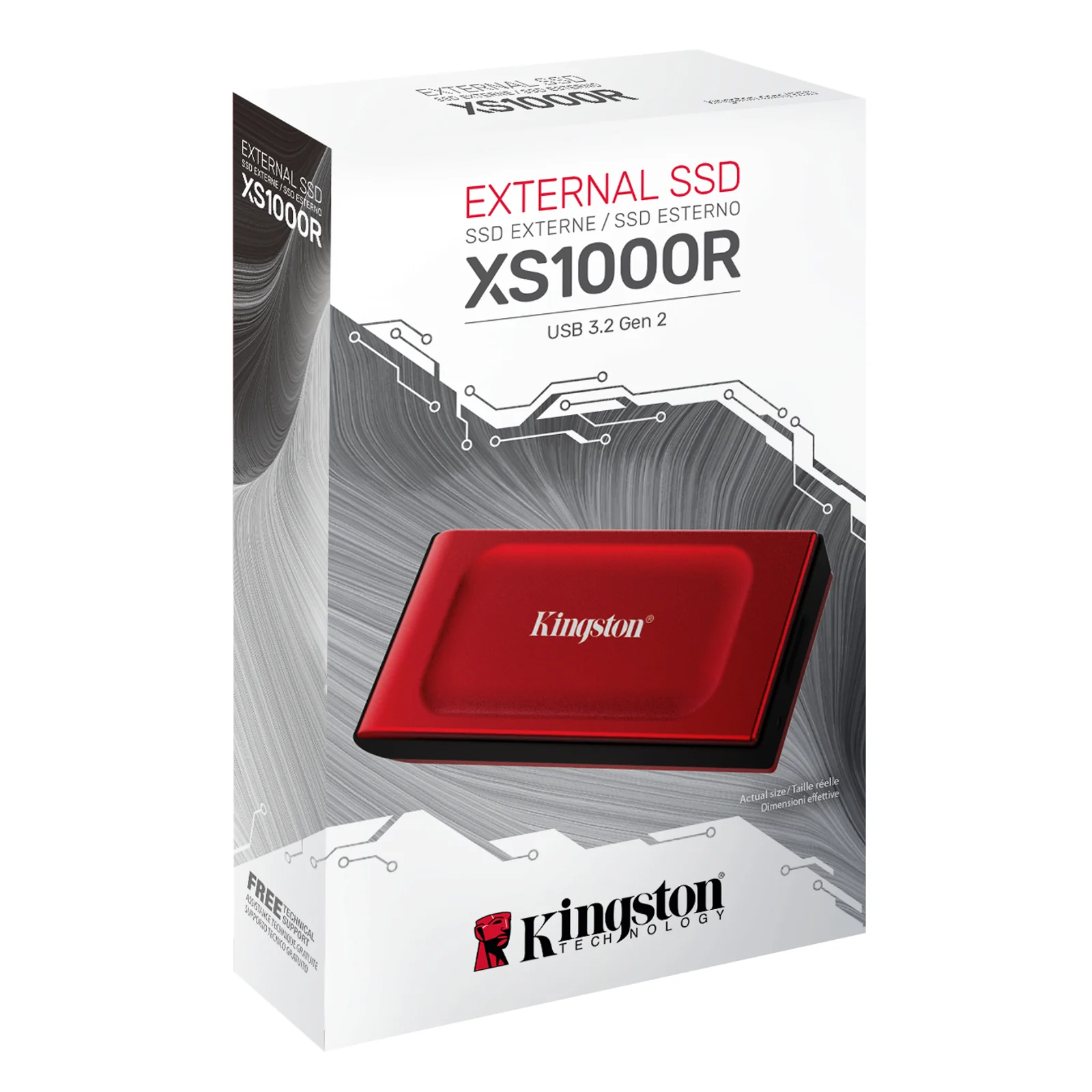 Kingston Technology 1To SSD externe XS1000 USB 3.2 Gen 2, Rouge