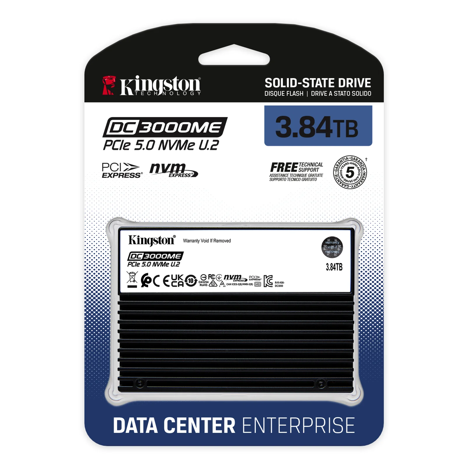 Kingston Technology 3,84TB DC3000ME U.2 PCIe 5.0 NVMe TCG Opal Enterprise SSD