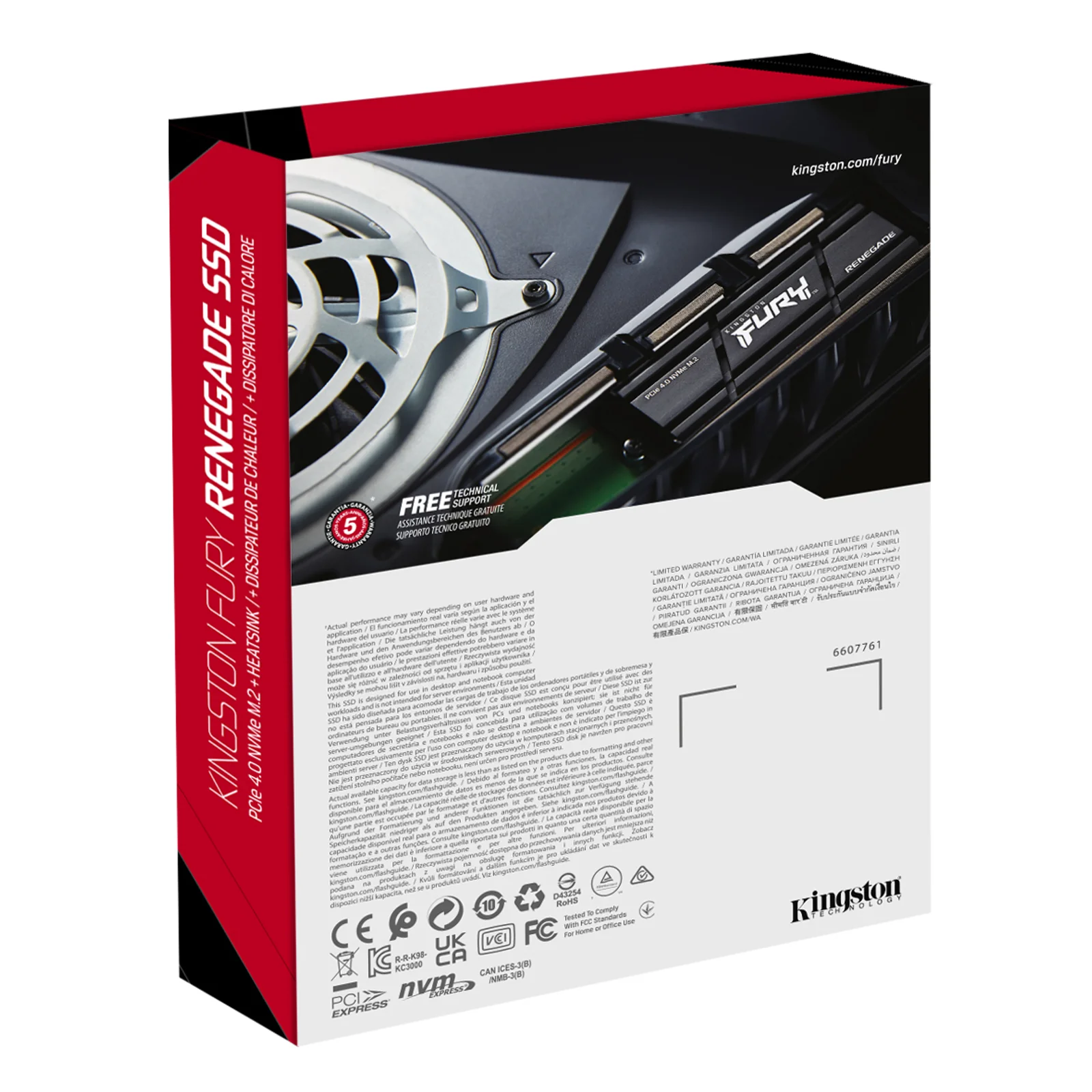 Kingston Technology 4000G RENEGADE PCIe 4.0 NVMe SSD W/ Radiateur de dissipation thermique