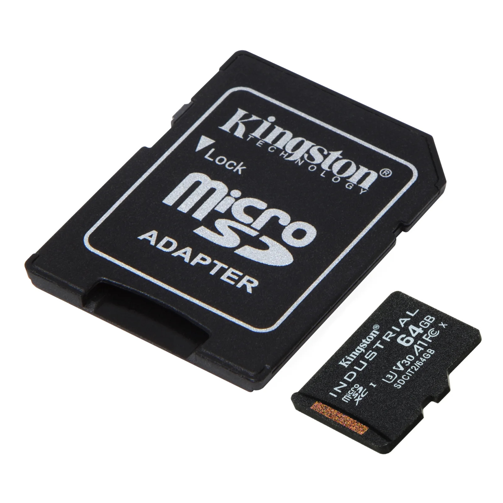 Kingston Technology Carte 64GB microSDXC Industrielle C10 A1 pSLC + adaptateur SD