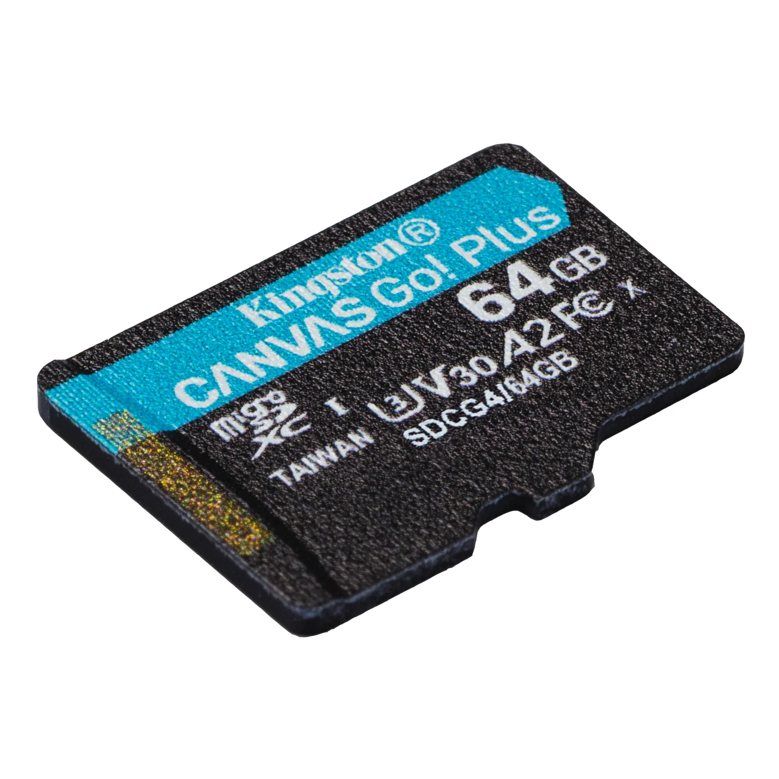 Kingston Technology Carte microSDXC Canvas Go Plus Gen4 200R A2 U3 de 64 Go, pack unique sans ADP