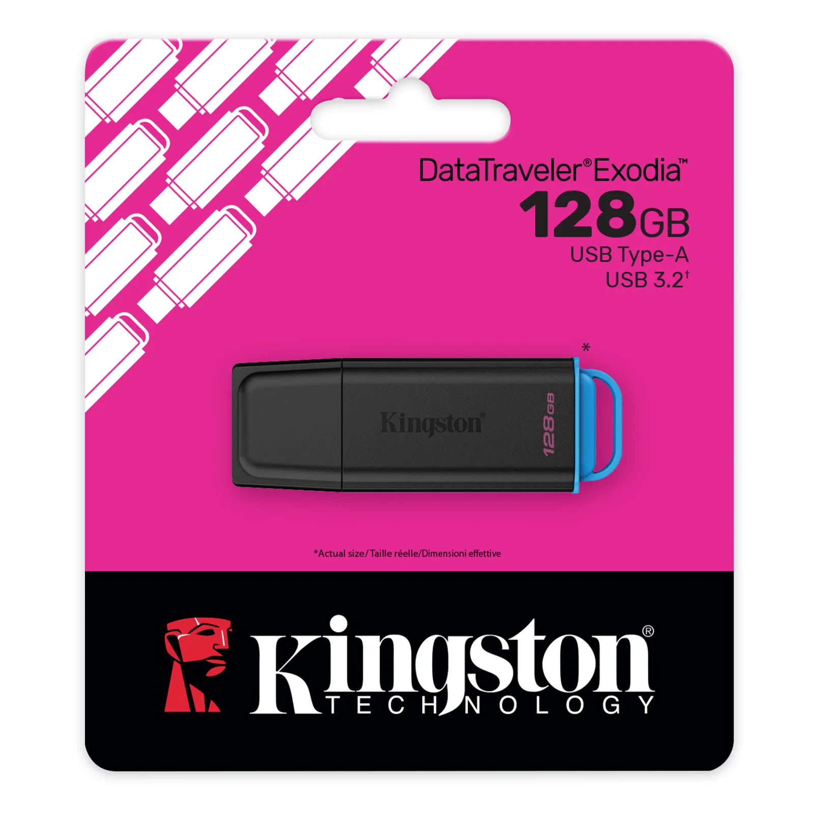 Kingston Technology DataTraveler 128Go Stockage portable USB 3.2 Gen 1 Exodia Noir + Bleu