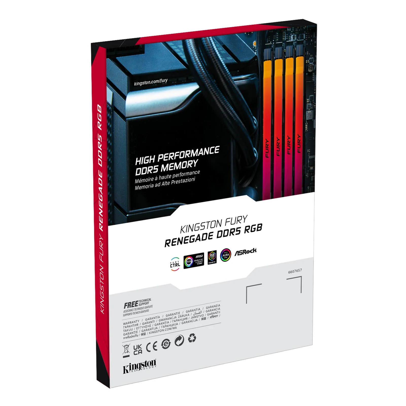 Kingston Technology FURY 96Go 6000MT/s DDR5 CL32 DIMM (Kit de 2) Renegade RGB XMP