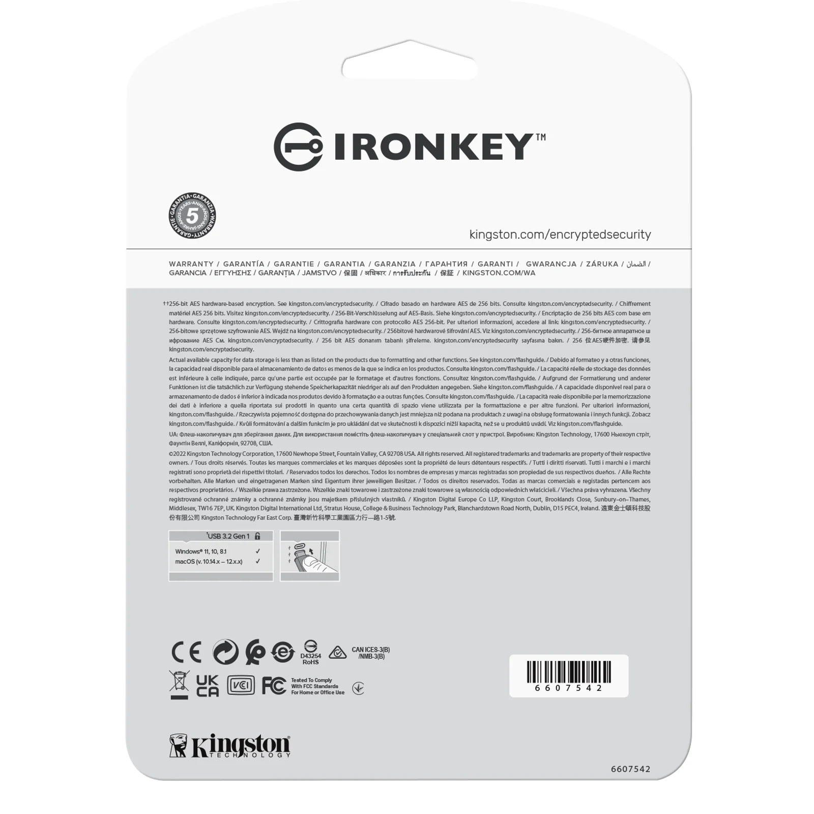 Kingston Technology IronKey 32Go Vault Privacy 50 chiffrée AES-256, FIPS 197