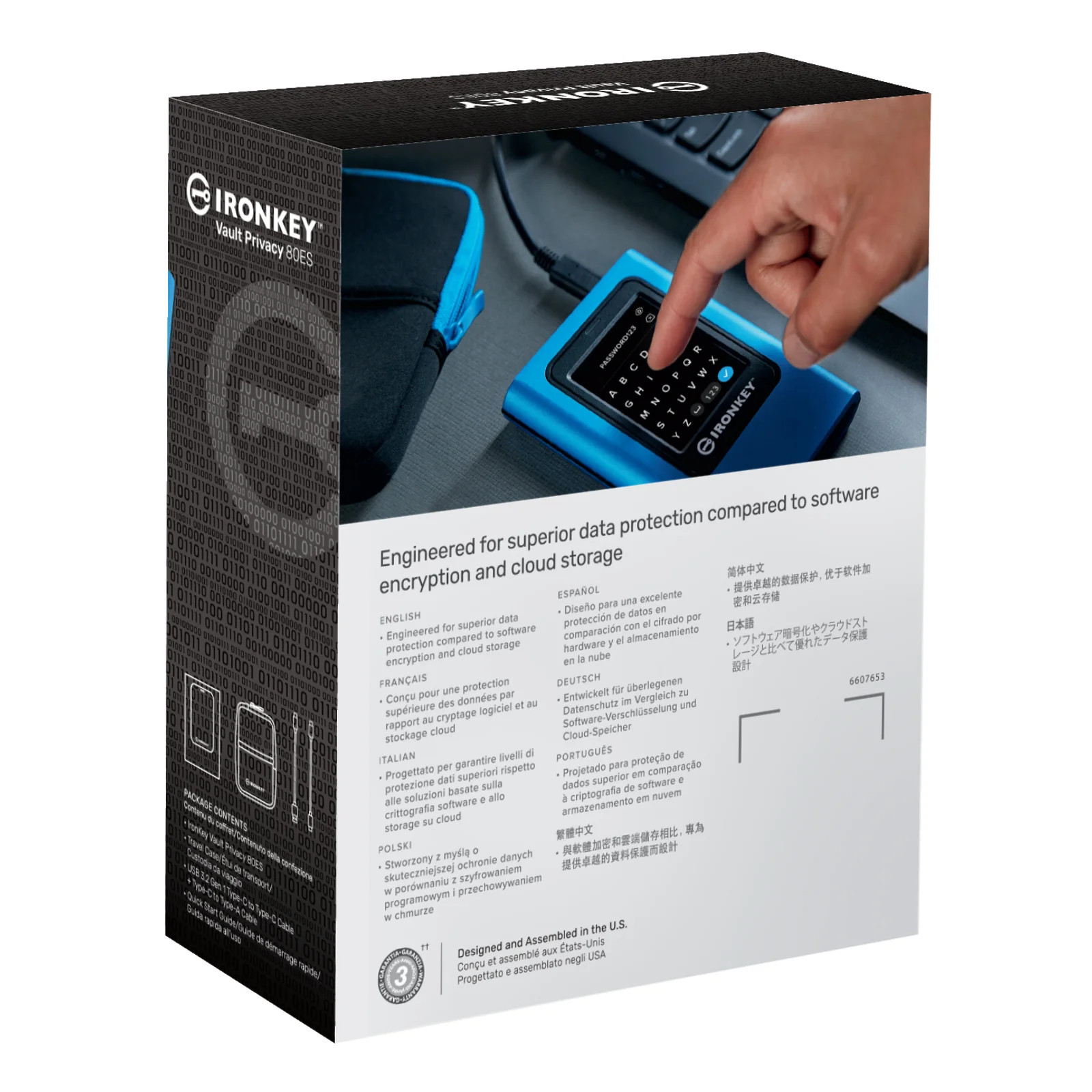Kingston Technology IronKey 7680GB Vault Privacy 80 XTS-AES 256-bit Encrypted External SSD