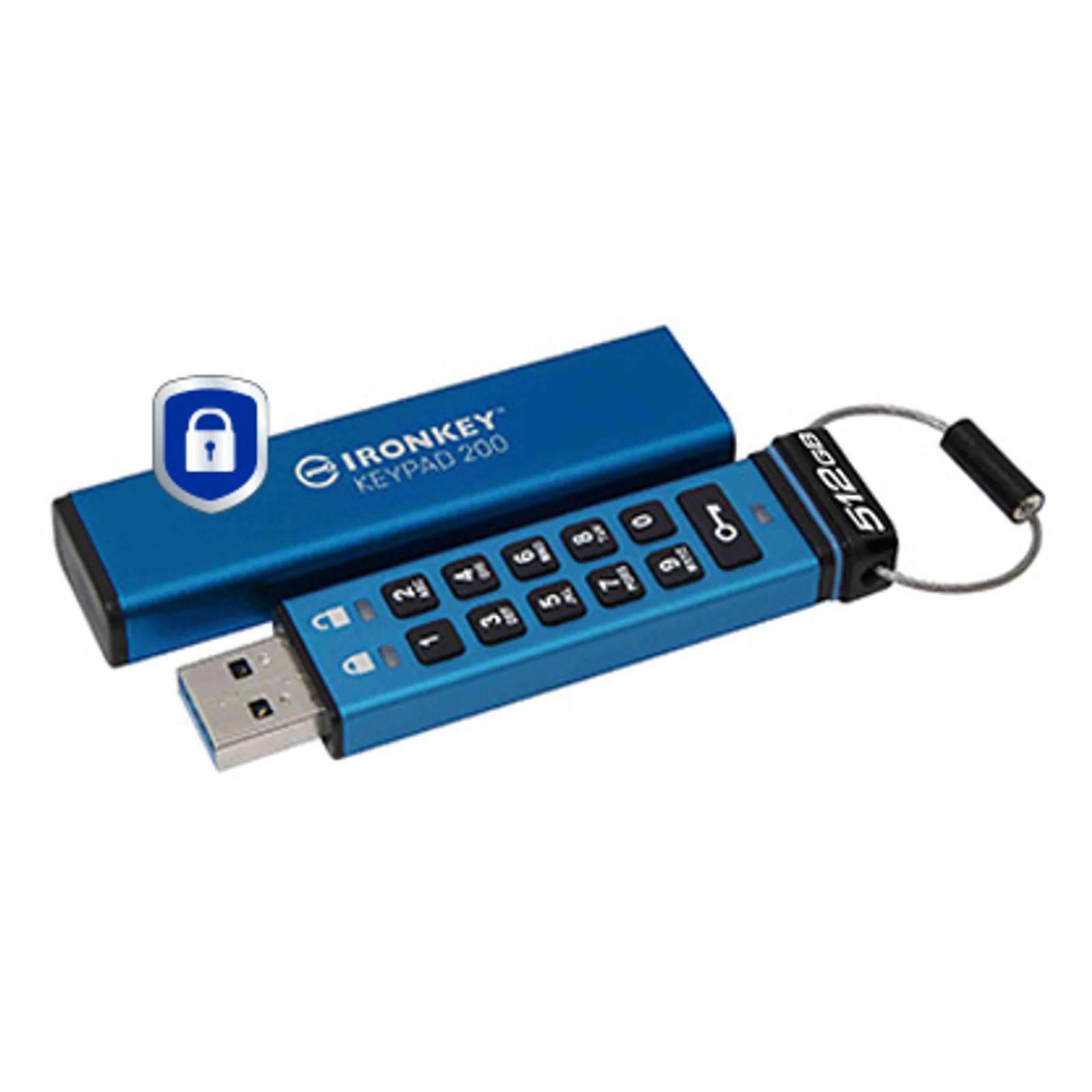 Kingston Technology IronKey Keypad 200 de 512 Go, FIPS 140-3 niveau 3, chiffrement AES-256