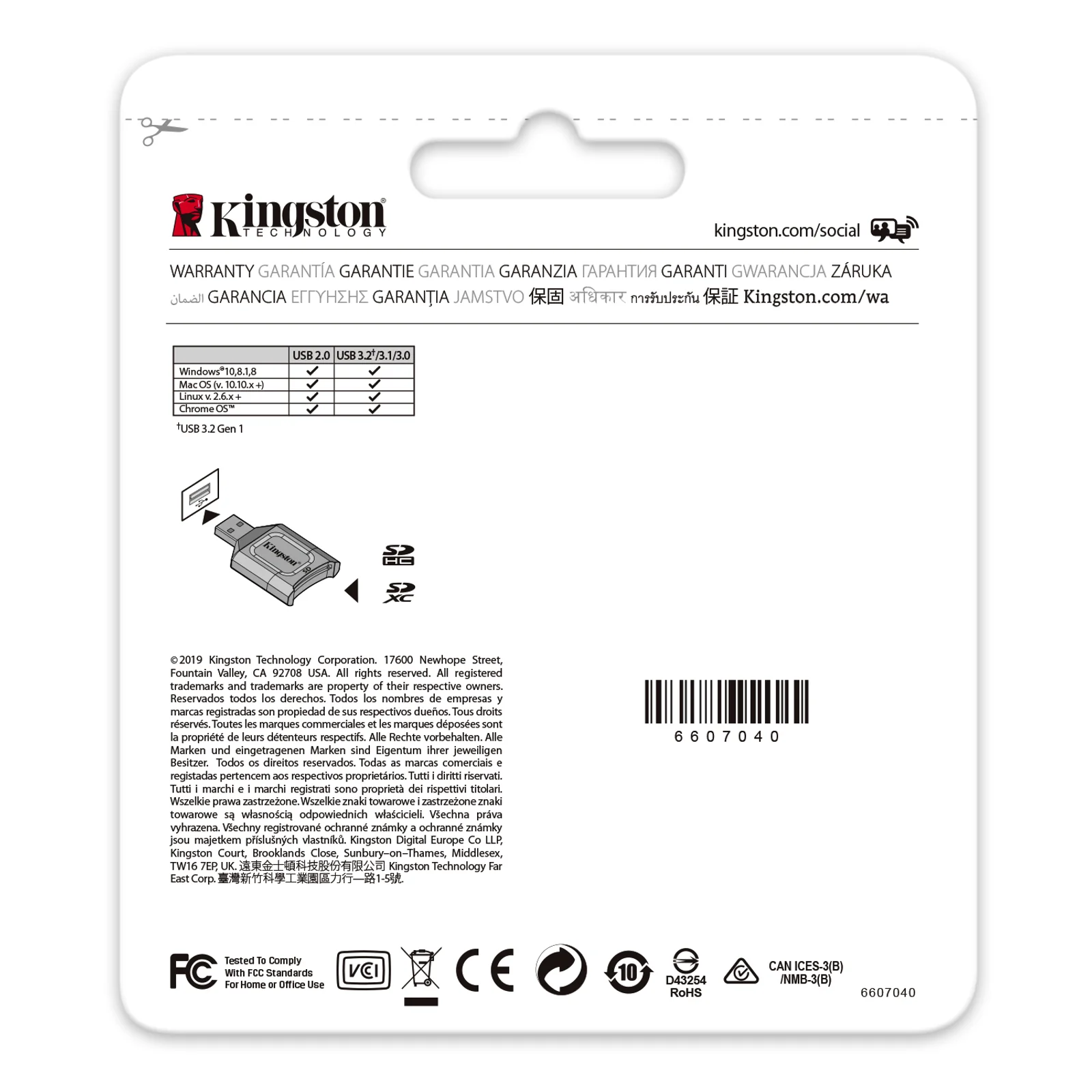 Kingston Technology MobileLite Plus lecteur de carte mémoire USB 3.2 Gen 1 (3.1 Gen 1) Type-A Noir