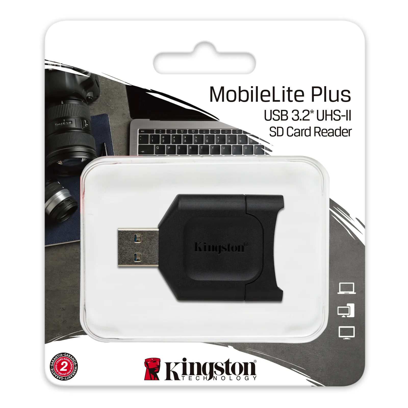 Kingston Technology MobileLite Plus lecteur de carte mémoire USB 3.2 Gen 1 (3.1 Gen 1) Type-A Noir