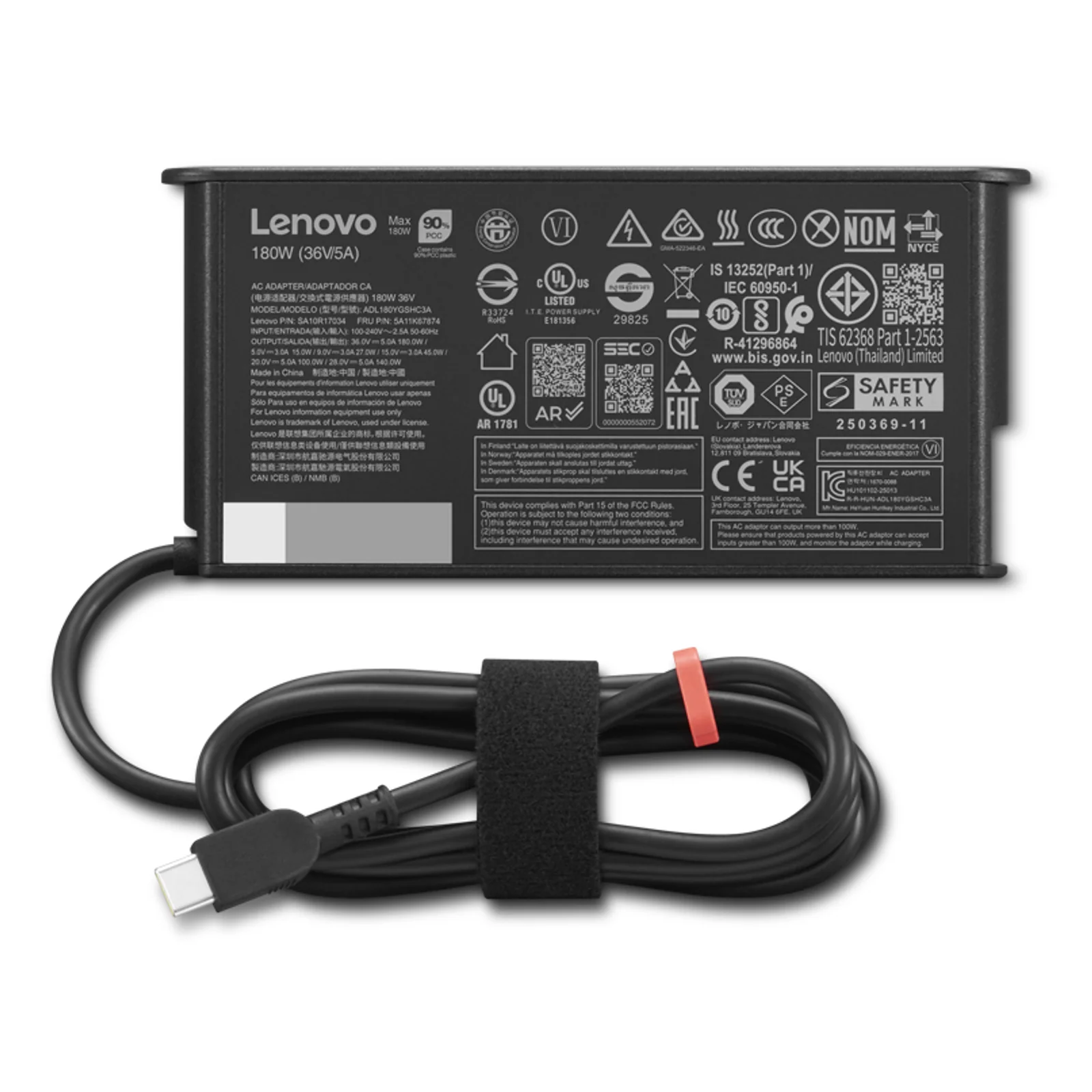 Lenovo 4X21U28835 adaptateur de puissance & onduleur Intérieure 180 W Noir