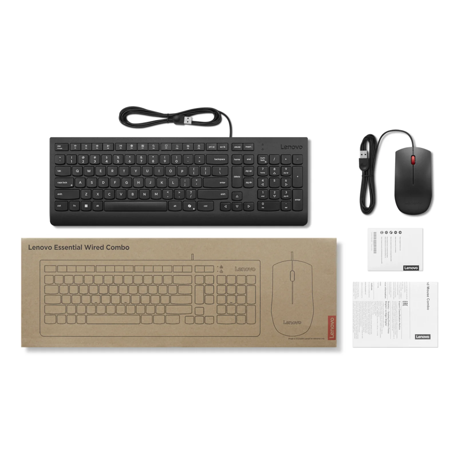 Lenovo 4X31R64411 clavier Souris incluse Universel USB Français Noir