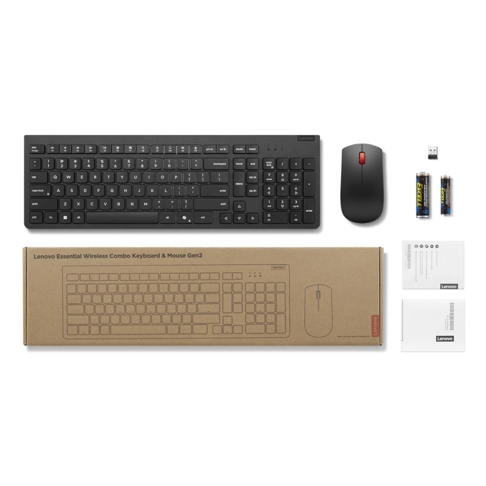 Lenovo 4X31R64464 clavier Souris incluse Bureau RF sans fil Français Noir