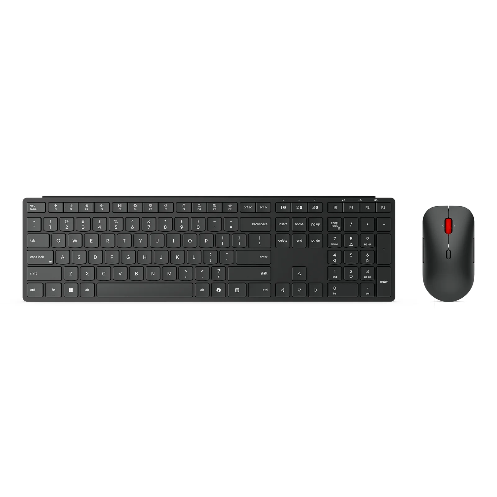 4X31S04814 clavier Souris incluse Bureau RF sans fil + Bluetooth Allemand Noir