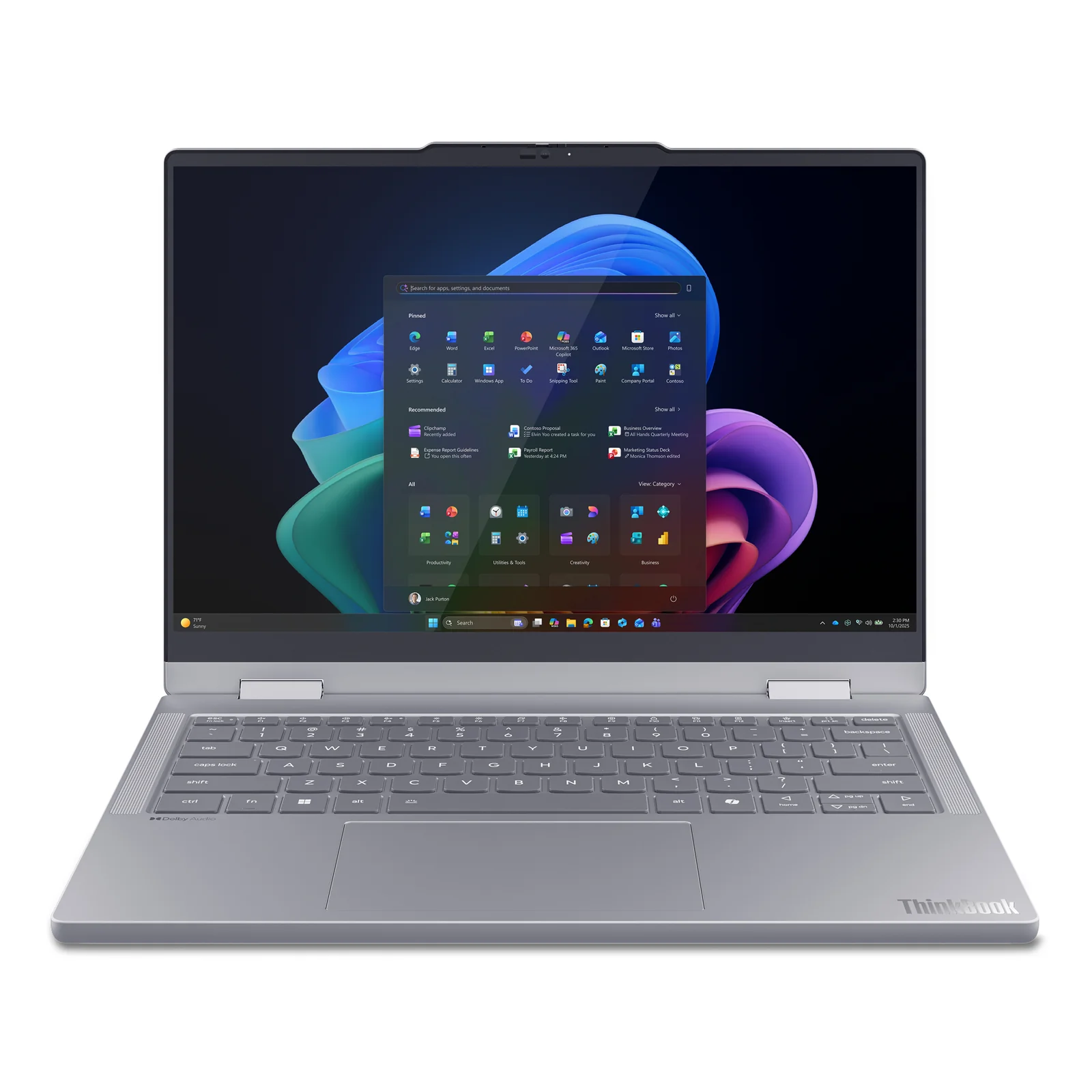 ThinkBook 14 2-in-1 G6 IPL Copilot+ PC Intel Core Ultra 5 325 Hybride (2-en-1) 35,6 cm (14") Écran tactile WUXGA 32 Go DDR5-SDRAM 512 Go SSD Wi-Fi 7 (802.11be) Windows 11 Pro Allemand Gris