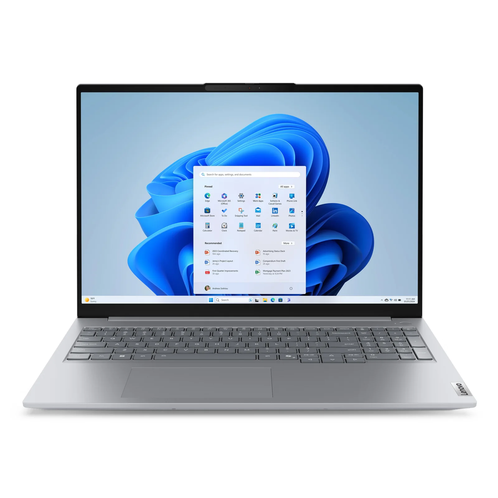 ThinkBook 16 G8 IAL Intel Core Ultra 5 135H Ordinateur portable 40,6 cm (16") WUXGA 16 Go DDR5-SDRAM 512 Go SSD Wi-Fi 6E (802.11ax) Windows 11 Pro Français Gris