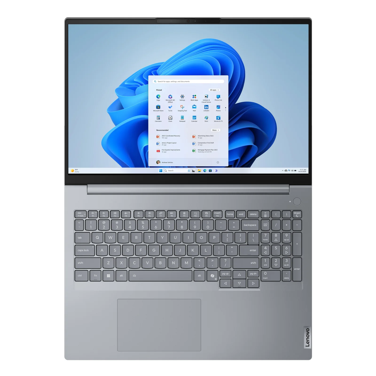 Lenovo ThinkBook 16 G8 IAL Intel Core Ultra 5 225U Ordinateur portable 40,6 cm (16") WUXGA 16 Go DDR5-SDRAM 512 Go SSD Wi-Fi 6E (802.11ax) Windows 11 Pro Français Gris