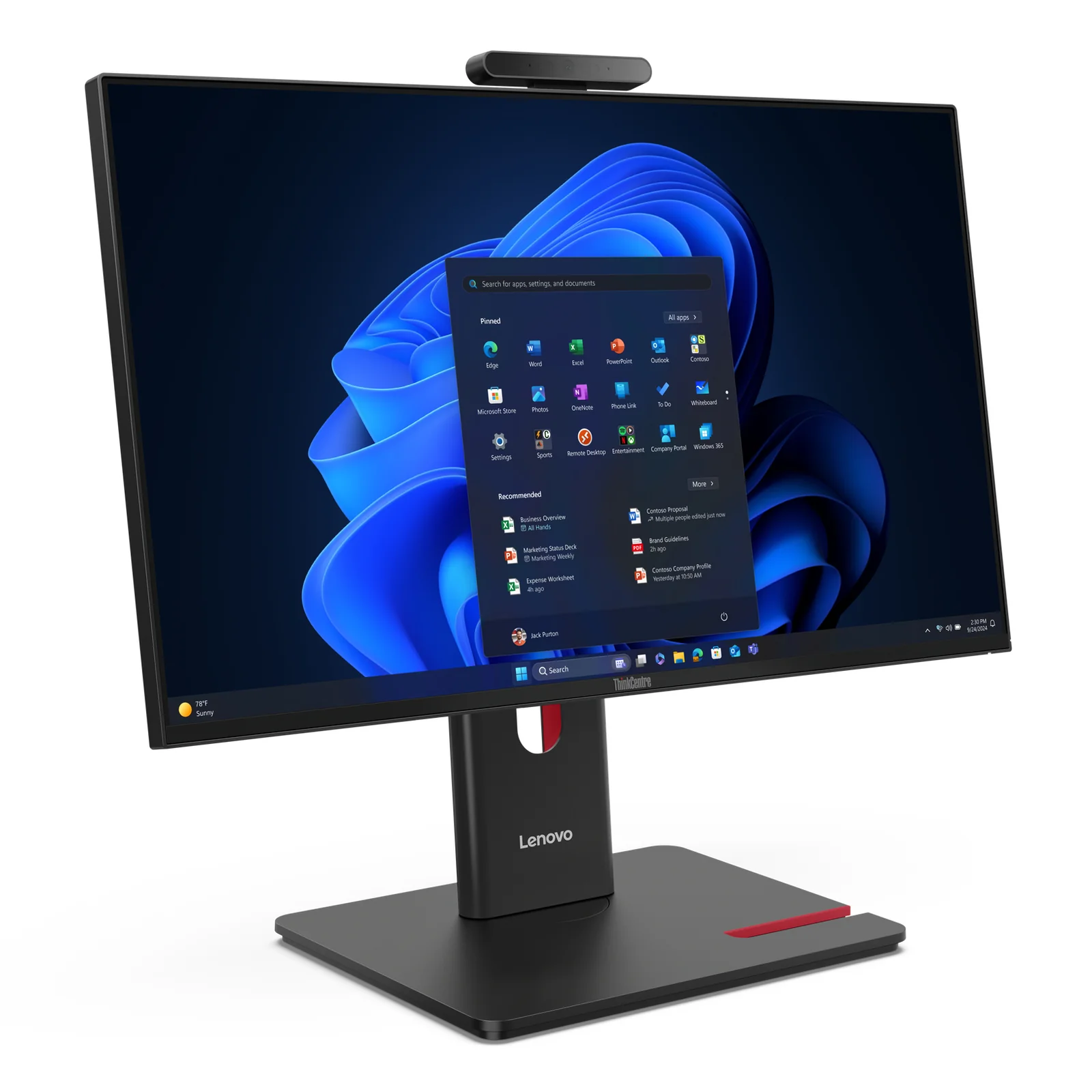 Lenovo ThinkCentre M70a Gen 6 Intel Core Ultra 5 235T 60,5 cm (23.8") 1920 x 1080 pixels PC All-in-One 16 Go DDR5-SDRAM 512 Go SSD Windows 11 Pro Wi-Fi 6E (802.11ax) Noir
