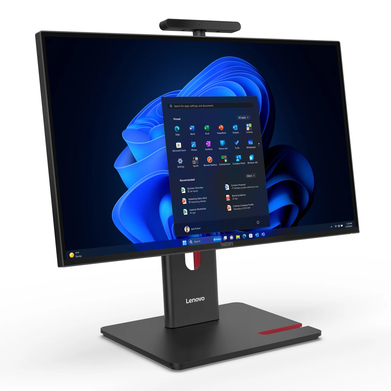 Lenovo ThinkCentre M90a Gen 6 Intel Core Ultra 5 235 60,5 cm (23.8") 1920 x 1080 pixels PC All-in-One 8 Go DDR5-SDRAM 256 Go SSD Windows 11 Pro Wi-Fi 6E (802.11ax) Noir