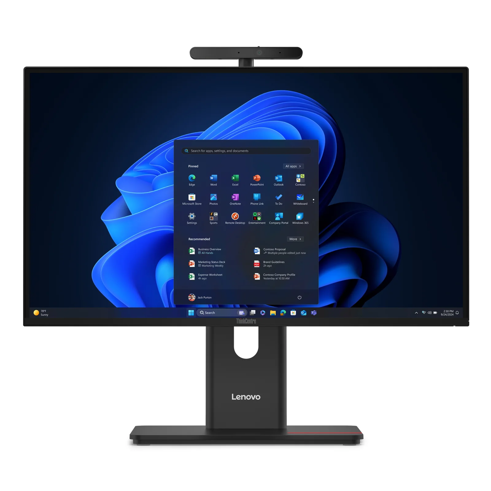 Lenovo ThinkCentre M90a Gen 6 Intel Core Ultra 7 265 60,5 cm (23.8") 1920 x 1080 pixels Écran tactile PC All-in-One 16 Go DDR5-SDRAM 512 Go SSD Windows 11 Pro Wi-Fi 6E (802.11ax) Noir