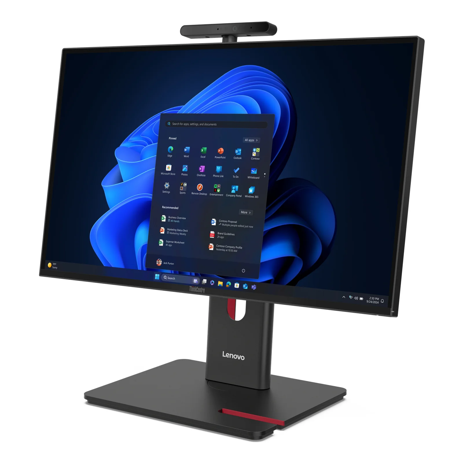 Lenovo ThinkCentre M90a Gen 6 Intel Core Ultra 7 265 60,5 cm (23.8") 1920 x 1080 pixels PC All-in-One 16 Go DDR5-SDRAM 512 Go SSD Windows 11 Pro Wi-Fi 6E (802.11ax) Noir