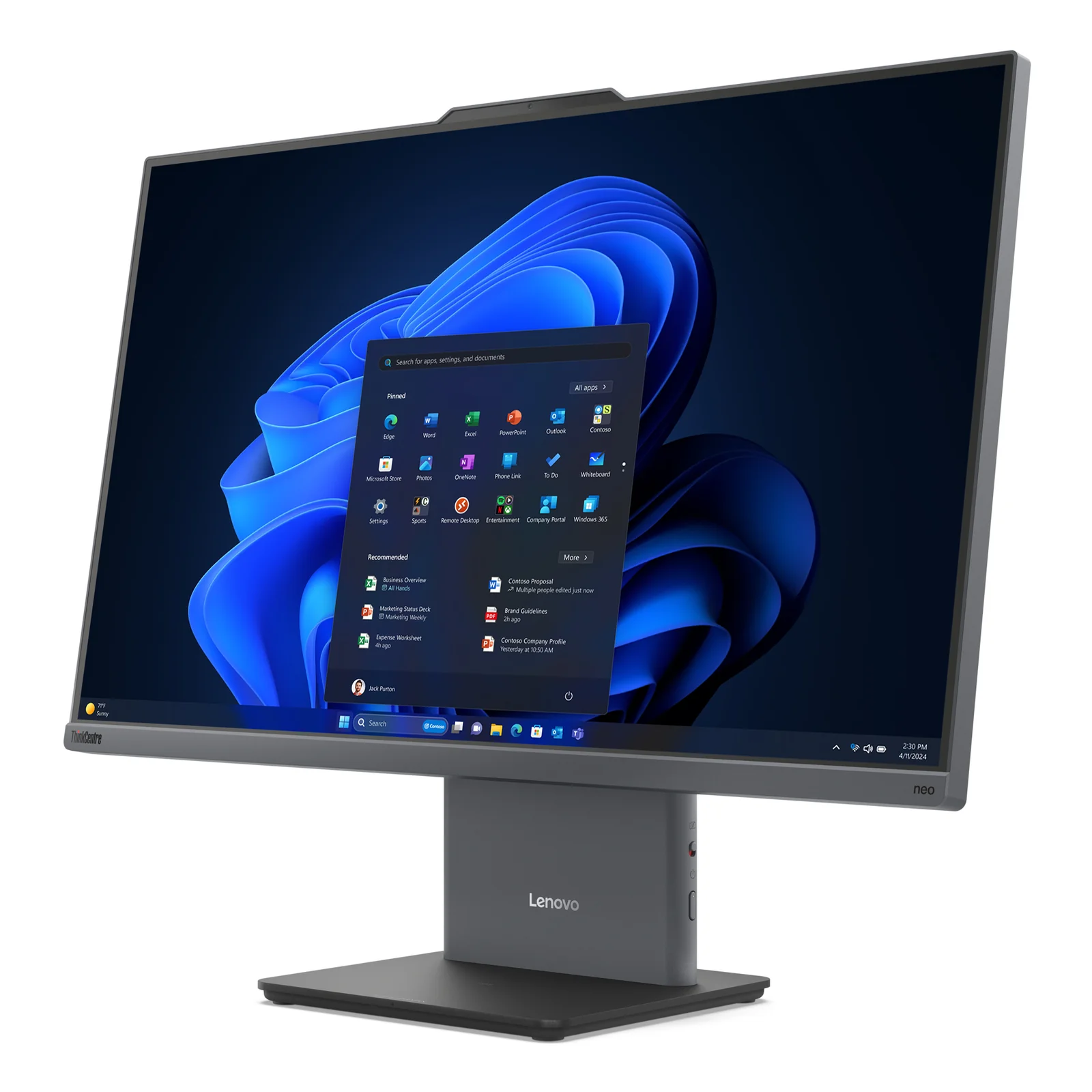 Lenovo ThinkCentre neo 50a 27 Gen 5 Intel Core 5 210H 68,6 cm (27") 1920 x 1080 pixels Écran tactile PC All-in-One 16 Go DDR5-SDRAM 512 Go SSD Windows 11 Pro Wi-Fi 6 (802.11ax) Gris