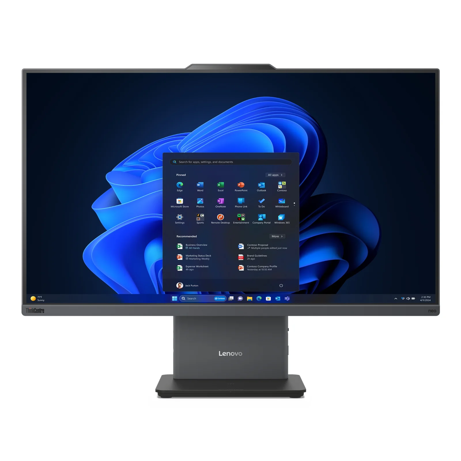 ThinkCentre neo 55a 24 Gen 6 AMD Ryzen™ 5 60,5 cm (23.8") 1920 x 1080 pixels PC All-in-One 8 Go DDR5-SDRAM 256 Go SSD Windows 11 Pro Wi-Fi 6 (802.11ax) Gris