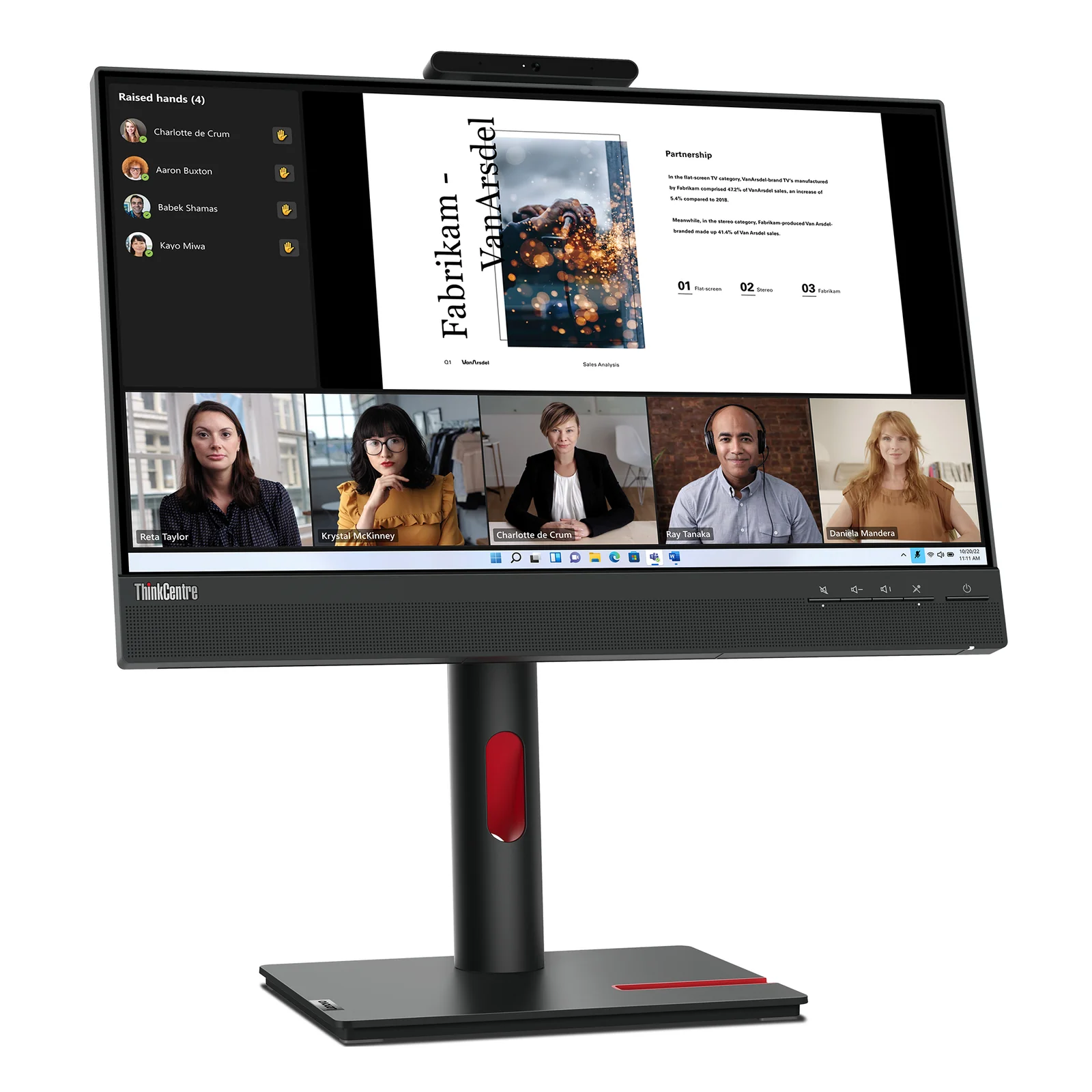 Lenovo ThinkCentre Tiny-In-One 22 Gen 5 écran plat de PC 54,6 cm (21.5") 1920 x 1080 pixels Full HD LED Noir