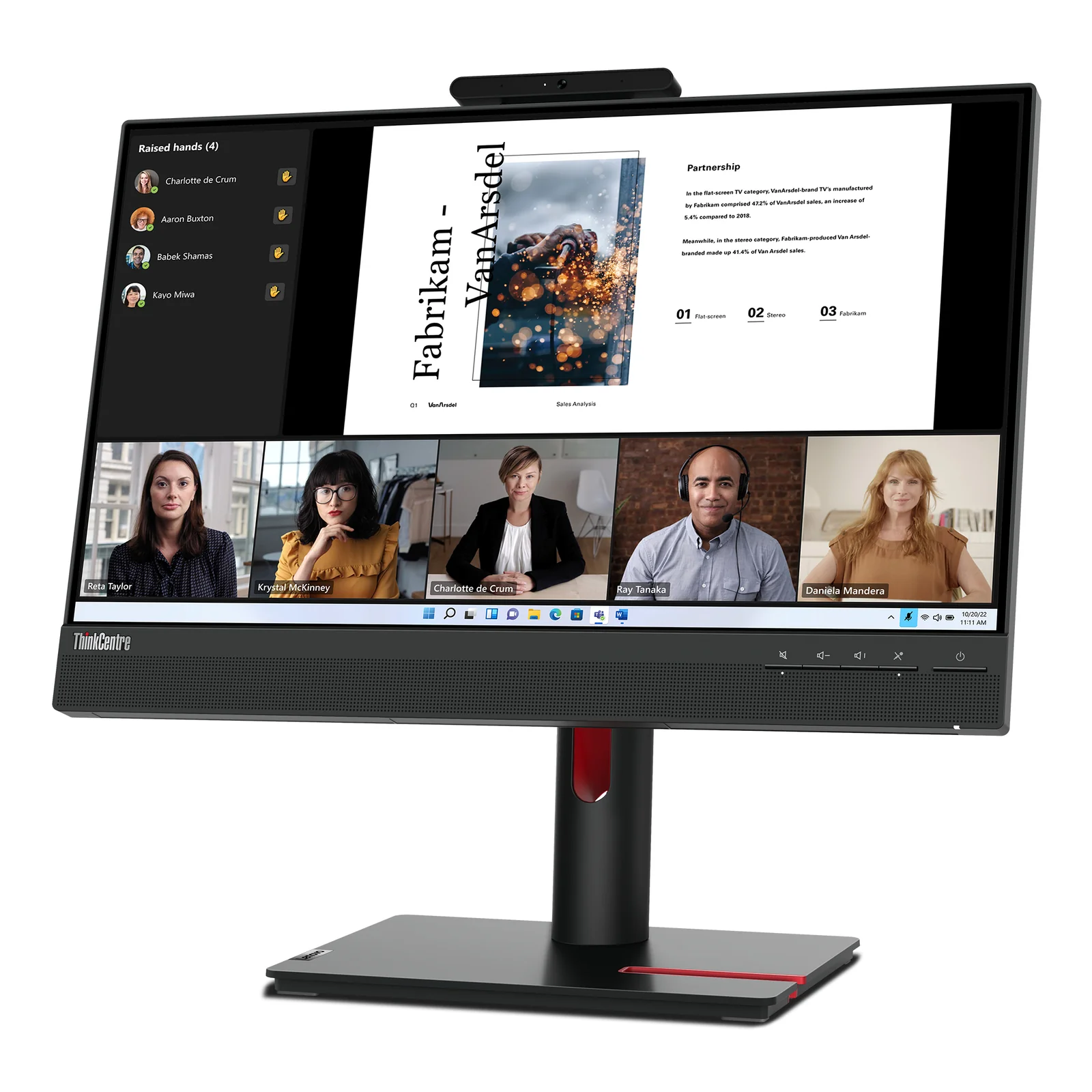 Lenovo ThinkCentre Tiny-In-One 22 Gen 5 écran plat de PC 54,6 cm (21.5") 1920 x 1080 pixels Full HD LED Noir