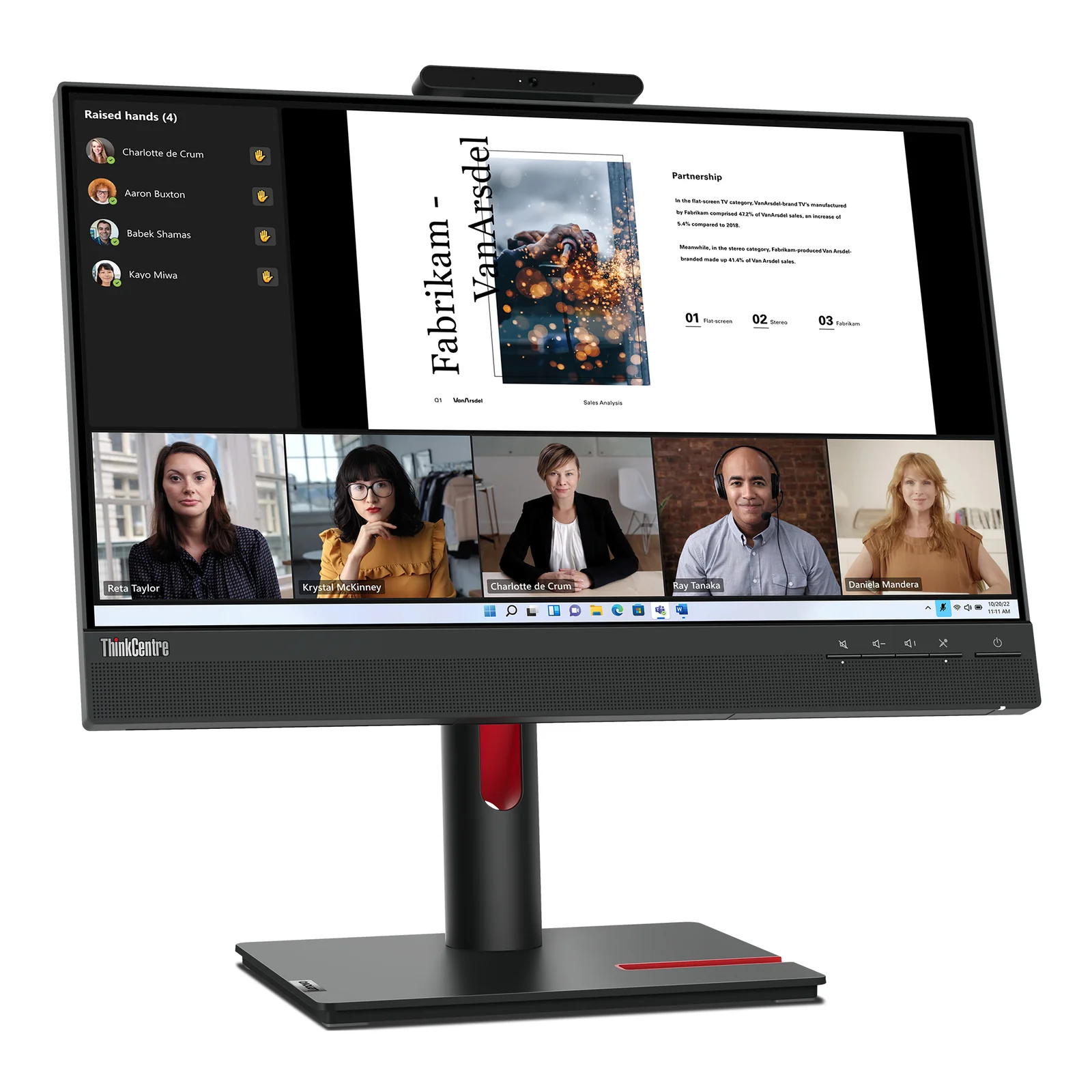 Lenovo ThinkCentre Tiny-In-One 22 Gen 5 écran plat de PC 54,6 cm (21.5") 1920 x 1080 pixels Full HD LED Noir