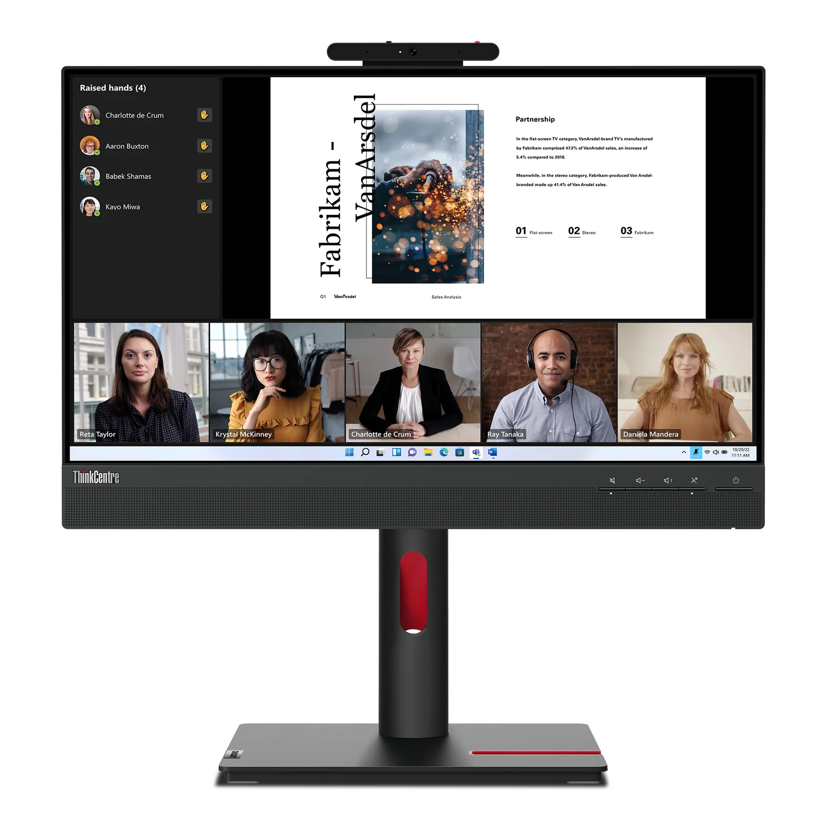 ThinkCentre Tiny-In-One 22 Gen 5 écran plat de PC 54,6 cm (21.5") 1920 x 1080 pixels Full HD LED Noir