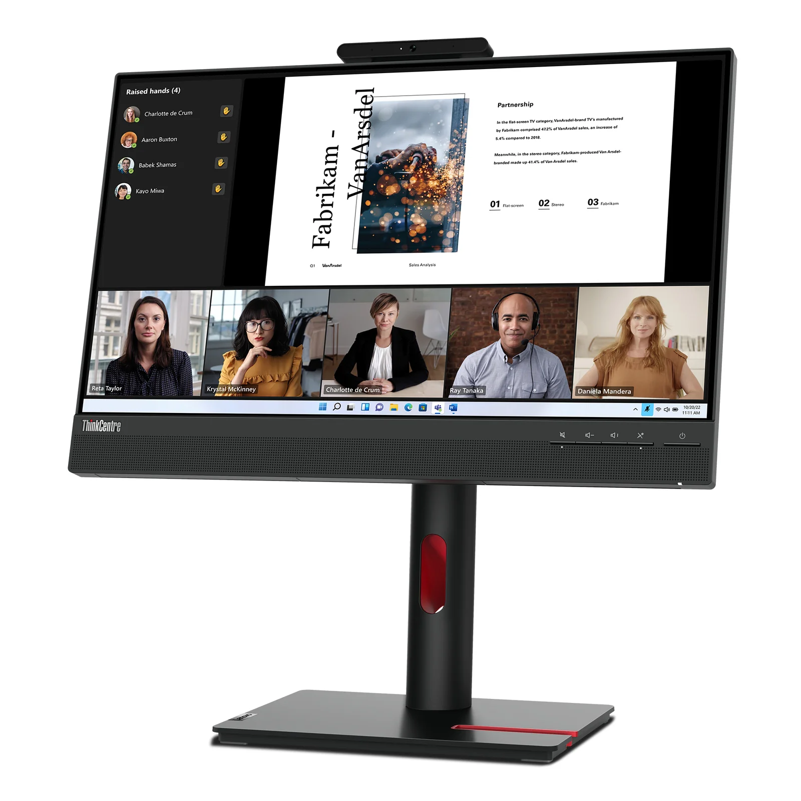 Lenovo ThinkCentre Tiny-In-One 22 Gen 5 écran plat de PC 54,6 cm (21.5") 1920 x 1080 pixels Full HD LED Noir