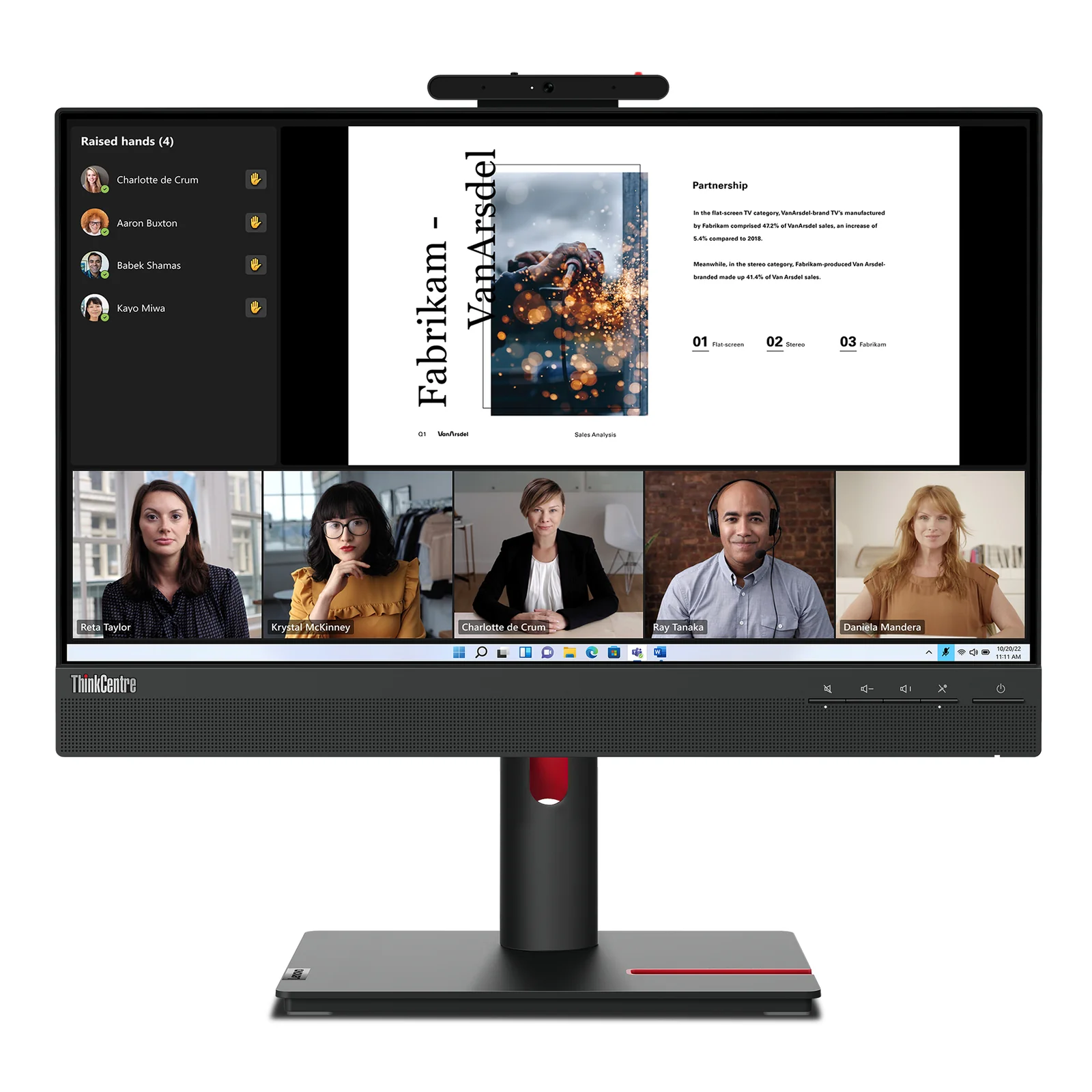 Lenovo ThinkCentre Tiny-In-One 22 Gen 5 écran plat de PC 54,6 cm (21.5") 1920 x 1080 pixels Full HD LED Noir