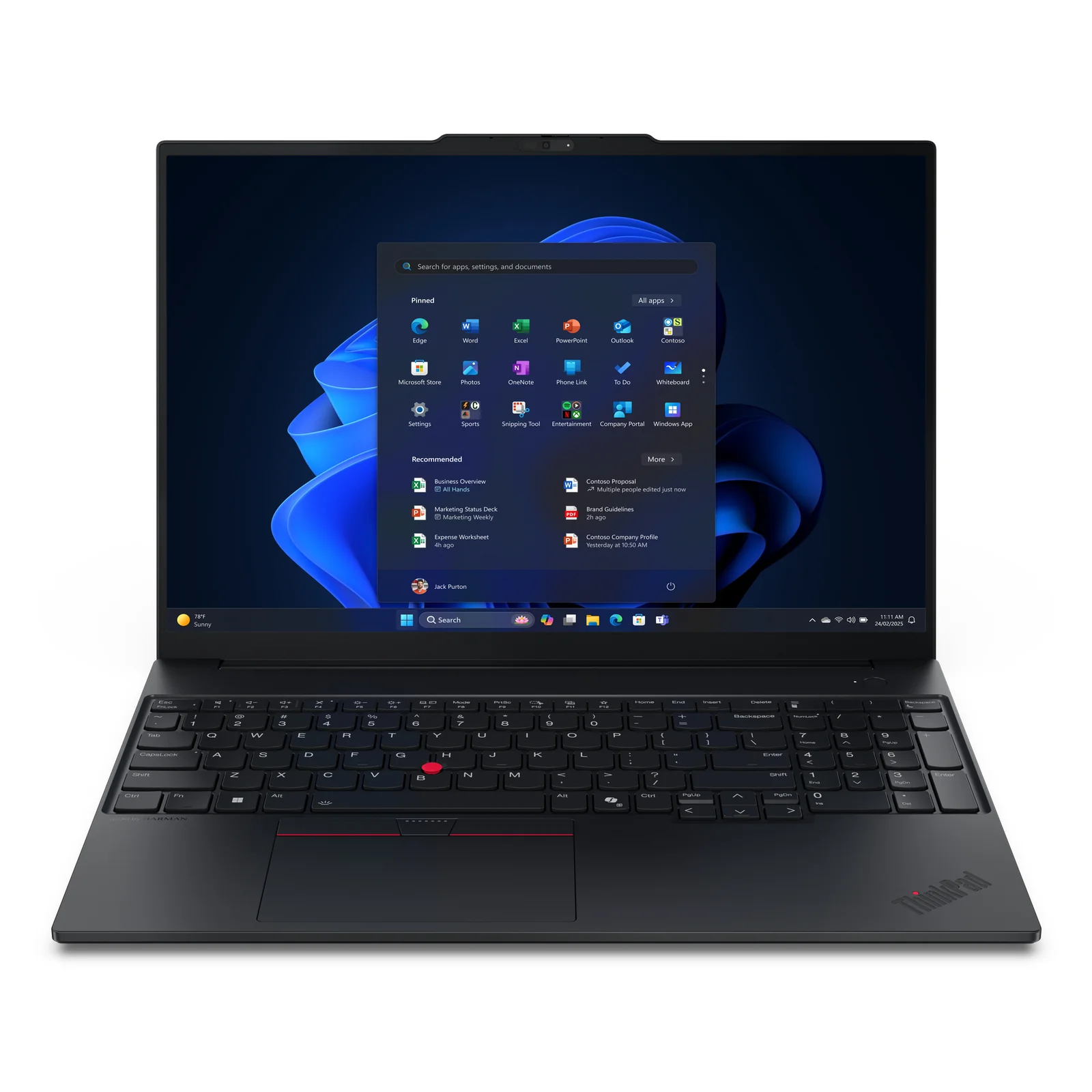 ThinkPad E16 Gen 3 (AMD) AMD Ryzen™ 5 220 Ordinateur portable 40,6 cm (16") WUXGA 32 Go DDR5-SDRAM 1 To SSD Wi-Fi 6E (802.11ax) Windows 11 Pro Allemand Noir