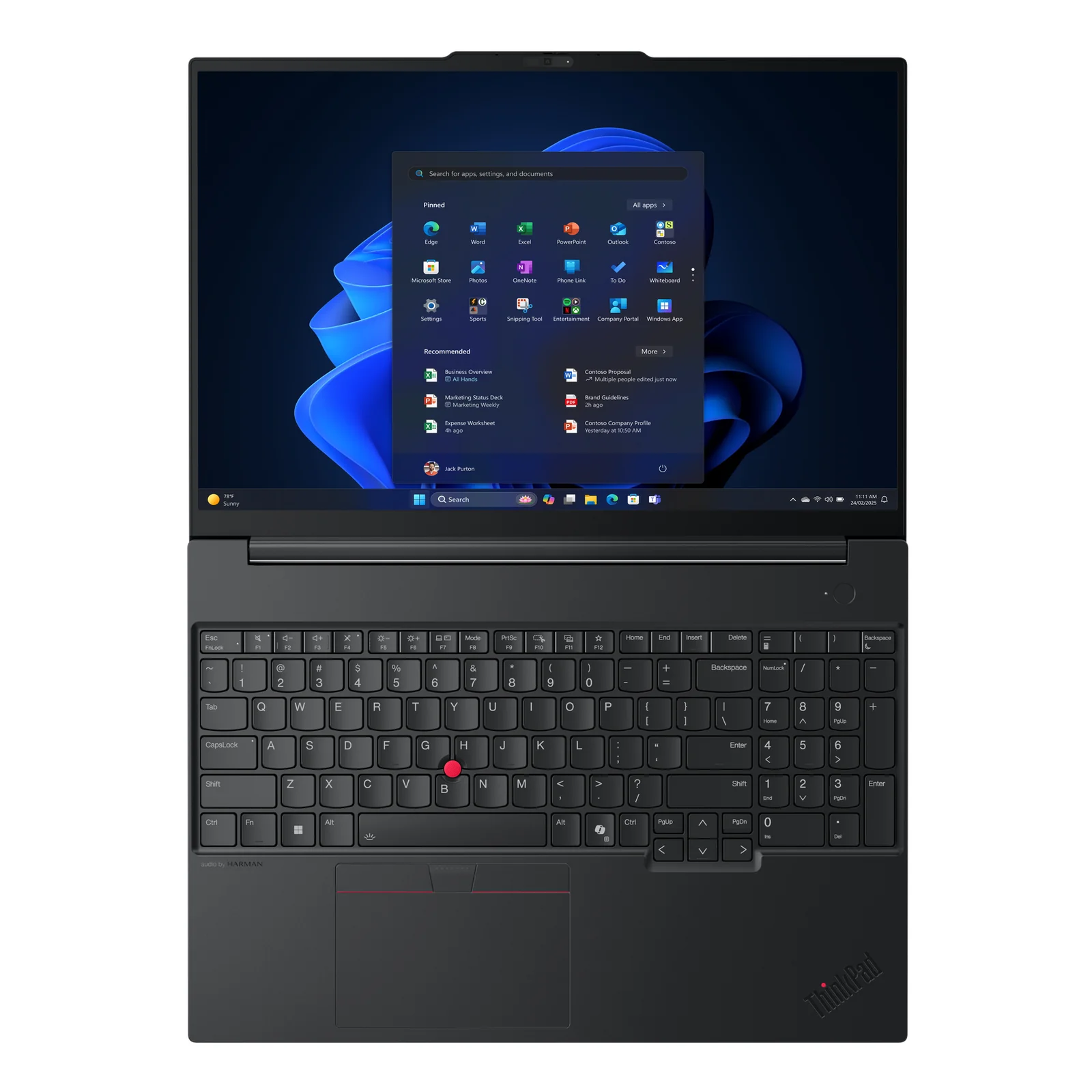 Lenovo ThinkPad E16 Gen 3 (Intel) Copilot+ PC Intel Core Ultra 7 258V Ordinateur portable 40,6 cm (16") WUXGA 32 Go LPDDR5x-SDRAM 1 To SSD Wi-Fi 6E (802.11ax) Windows 11 Pro Allemand Noir