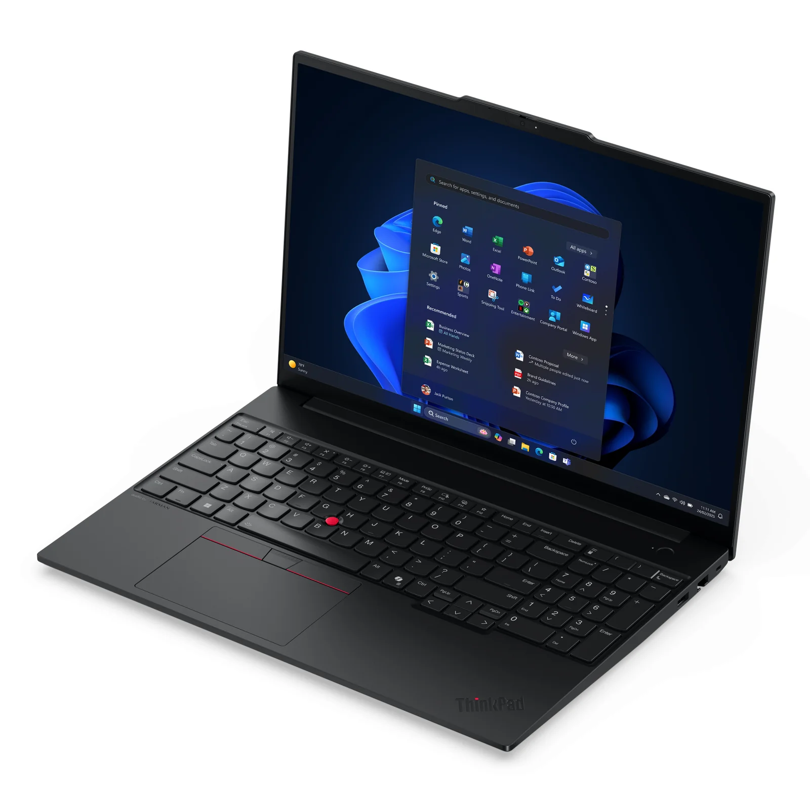 Lenovo ThinkPad E16 Gen 3 (Intel) Copilot+ PC Intel Core Ultra 7 258V Ordinateur portable 40,6 cm (16") WUXGA 32 Go LPDDR5x-SDRAM 1 To SSD Wi-Fi 6E (802.11ax) Windows 11 Pro Allemand Noir