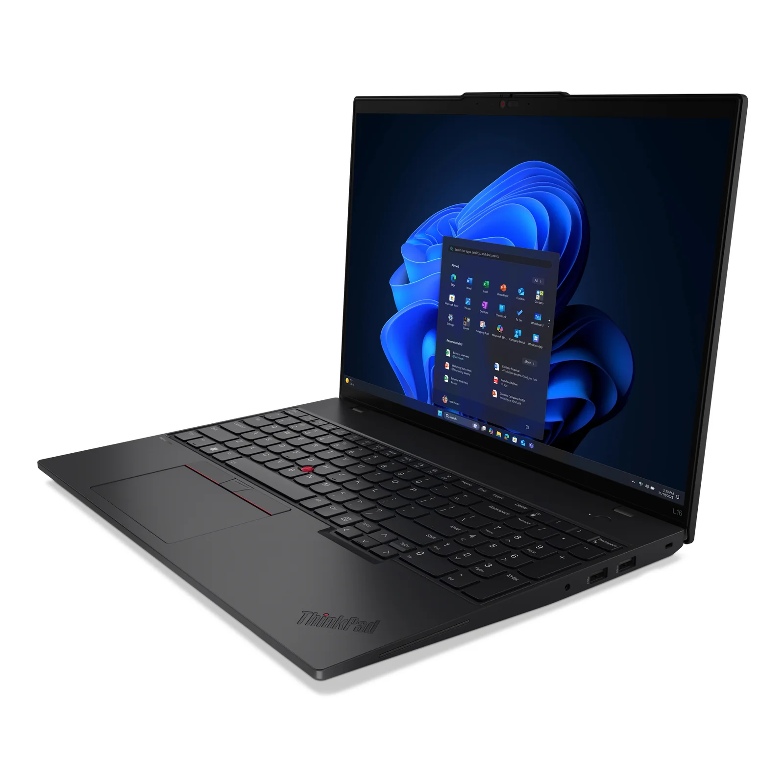 Lenovo ThinkPad L16 Gen 2 (AMD) Copilot+ PC AMD Ryzen AI 7 350 Ordinateur portable 40,6 cm (16") WUXGA 32 Go DDR5-SDRAM 1 To SSD Wi-Fi 7 (802.11be) Windows 11 Pro Allemand Noir