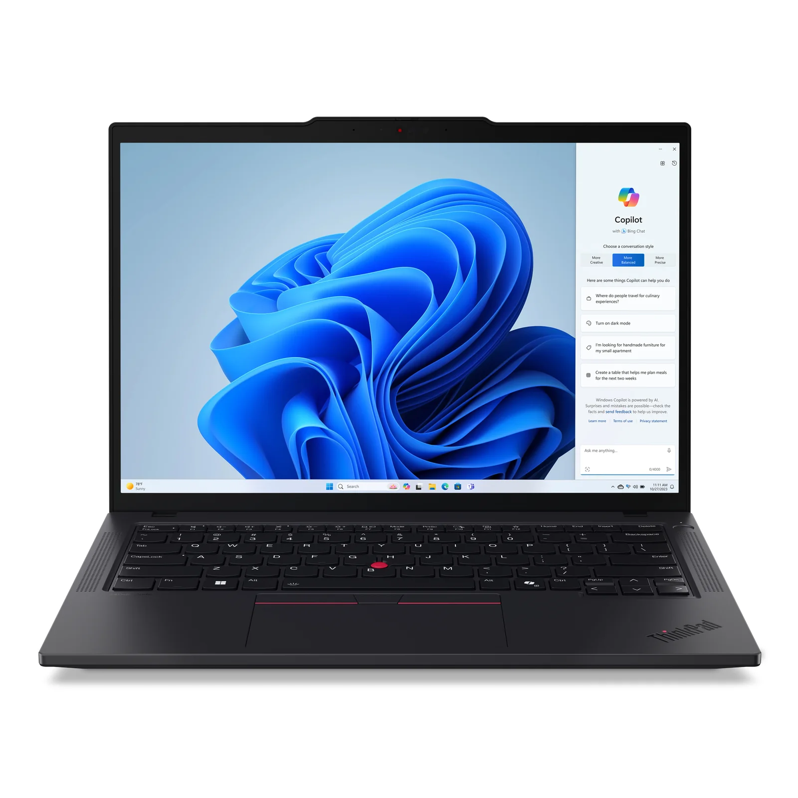 Lenovo ThinkPad T14 Gen 5 (AMD) AMD Ryzen™ 5 PRO 8540U Ordinateur portable 35,6 cm (14") WUXGA 8 Go DDR5-SDRAM 256 Go SSD Wi-Fi 6E (802.11ax) Windows 11 Pro Français Noir