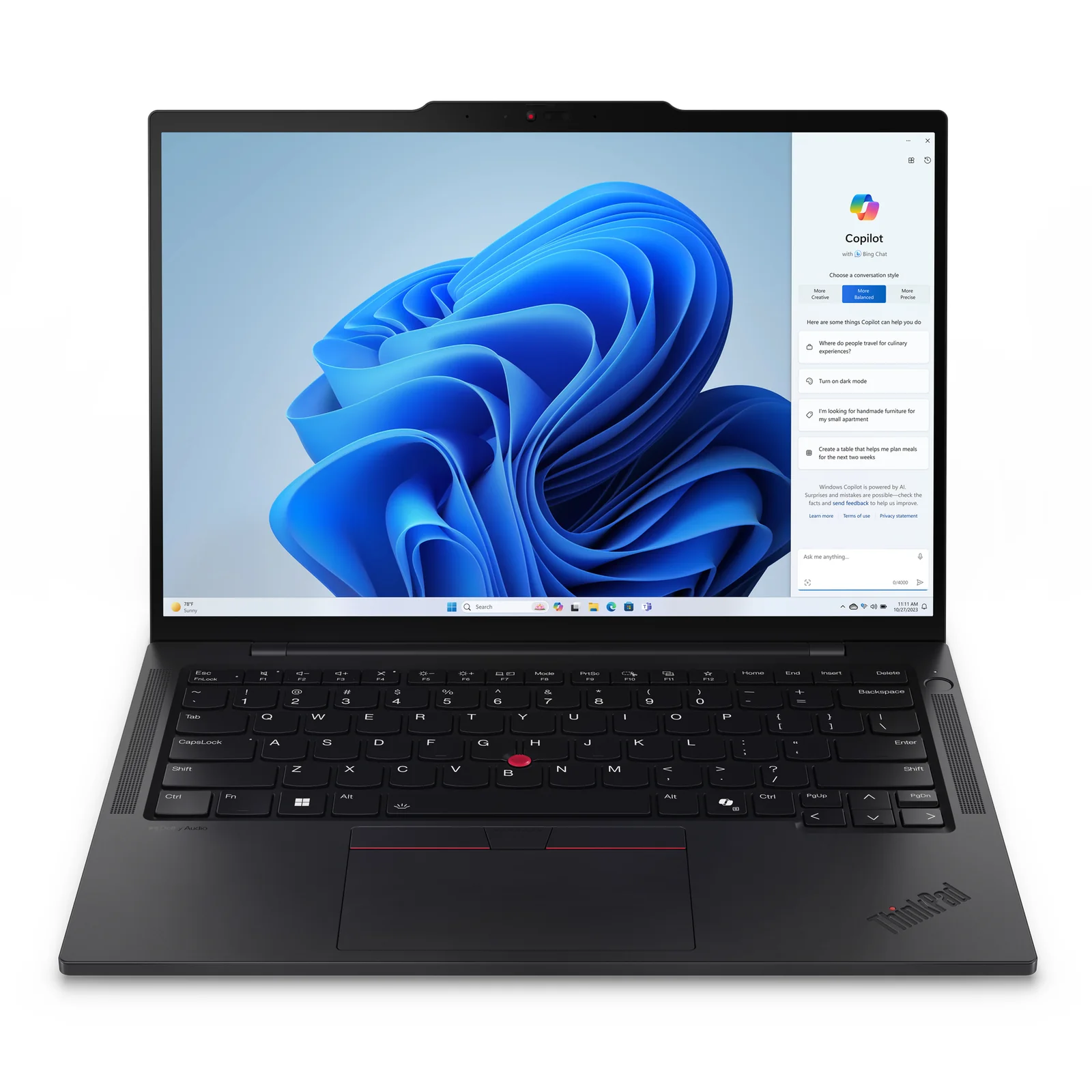 ThinkPad T14s Gen 5 Intel Core Ultra 7 155U Ordinateur portable 35,6 cm (14") WUXGA 16 Go LPDDR5x-SDRAM 512 Go SSD Wi-Fi 6E (802.11ax) Windows 11 Pro Français Noir