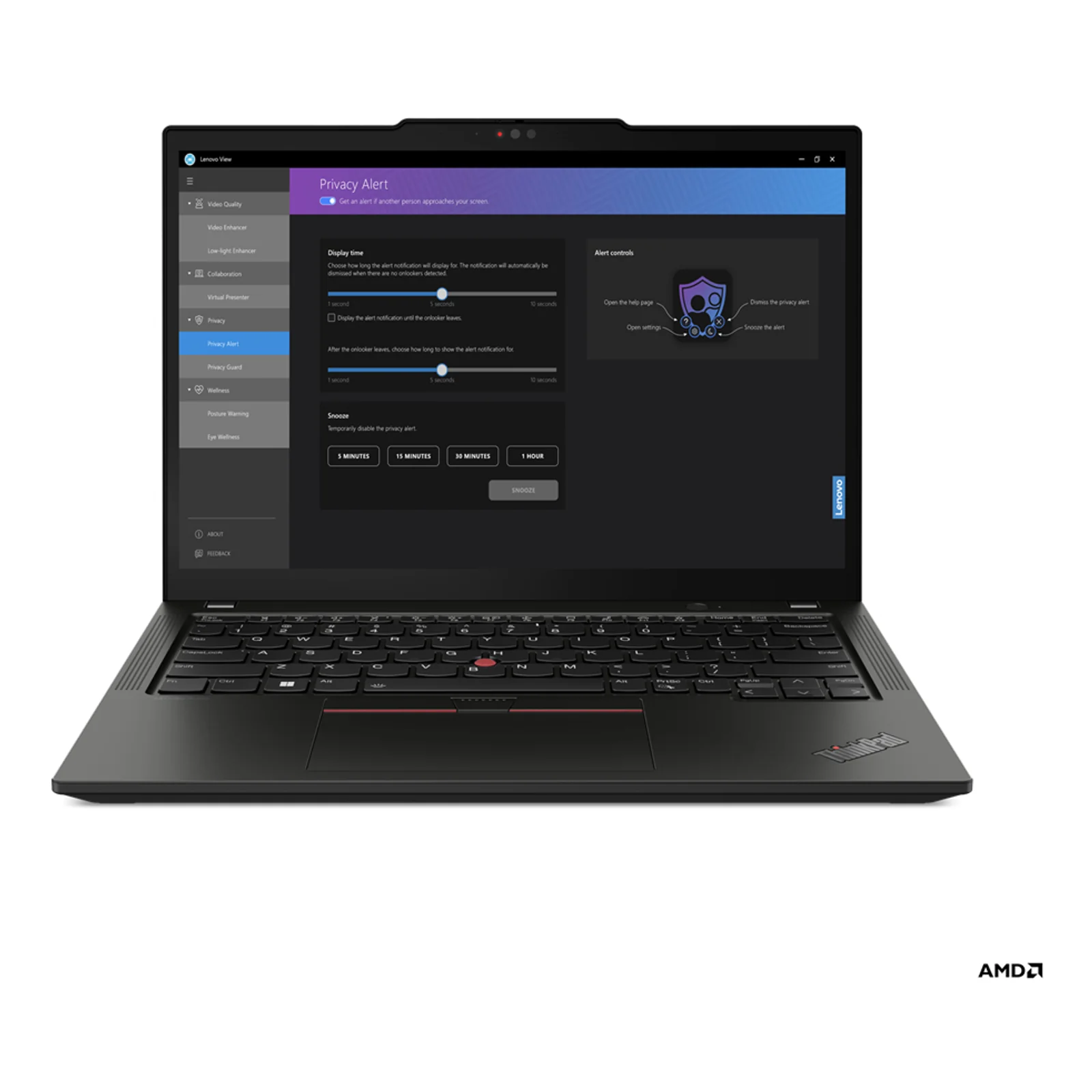 Lenovo ThinkPad X13 Gen 4 (AMD) AMD Ryzen™ 7 PRO 7840U Ordinateur portable 33,8 cm (13.3") WUXGA 16 Go LPDDR5x-SDRAM 512 Go SSD Wi-Fi 6E (802.11ax) Windows 11 Pro Français Noir