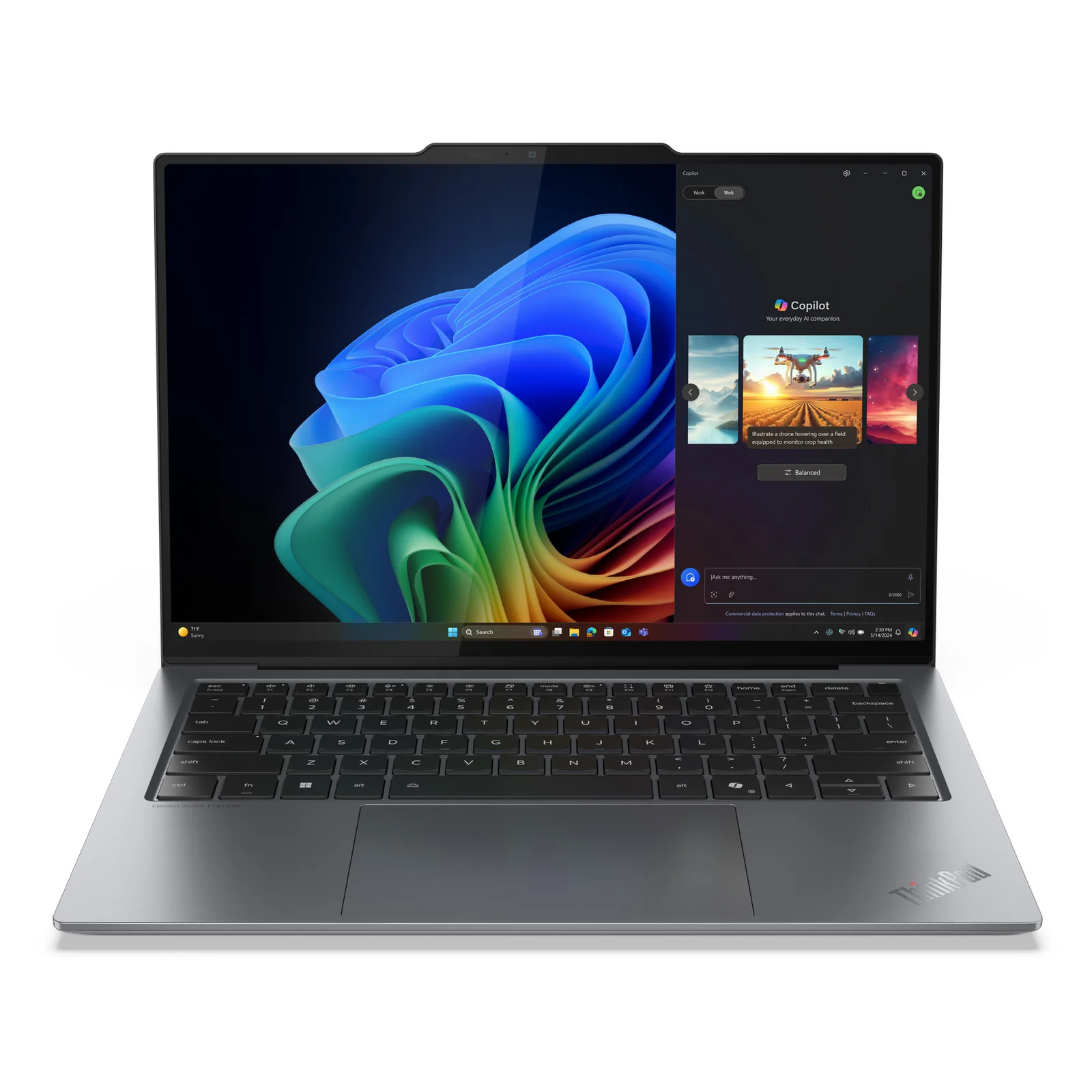 ThinkPad X9-14 Gen 1 Copilot+ PC Intel Core Ultra 5 228V Ordinateur portable 35,6 cm (14") WUXGA 32 Go LPDDR5x-SDRAM 512 Go SSD Wi-Fi 7 (802.11be) Windows 11 Pro Français Gris